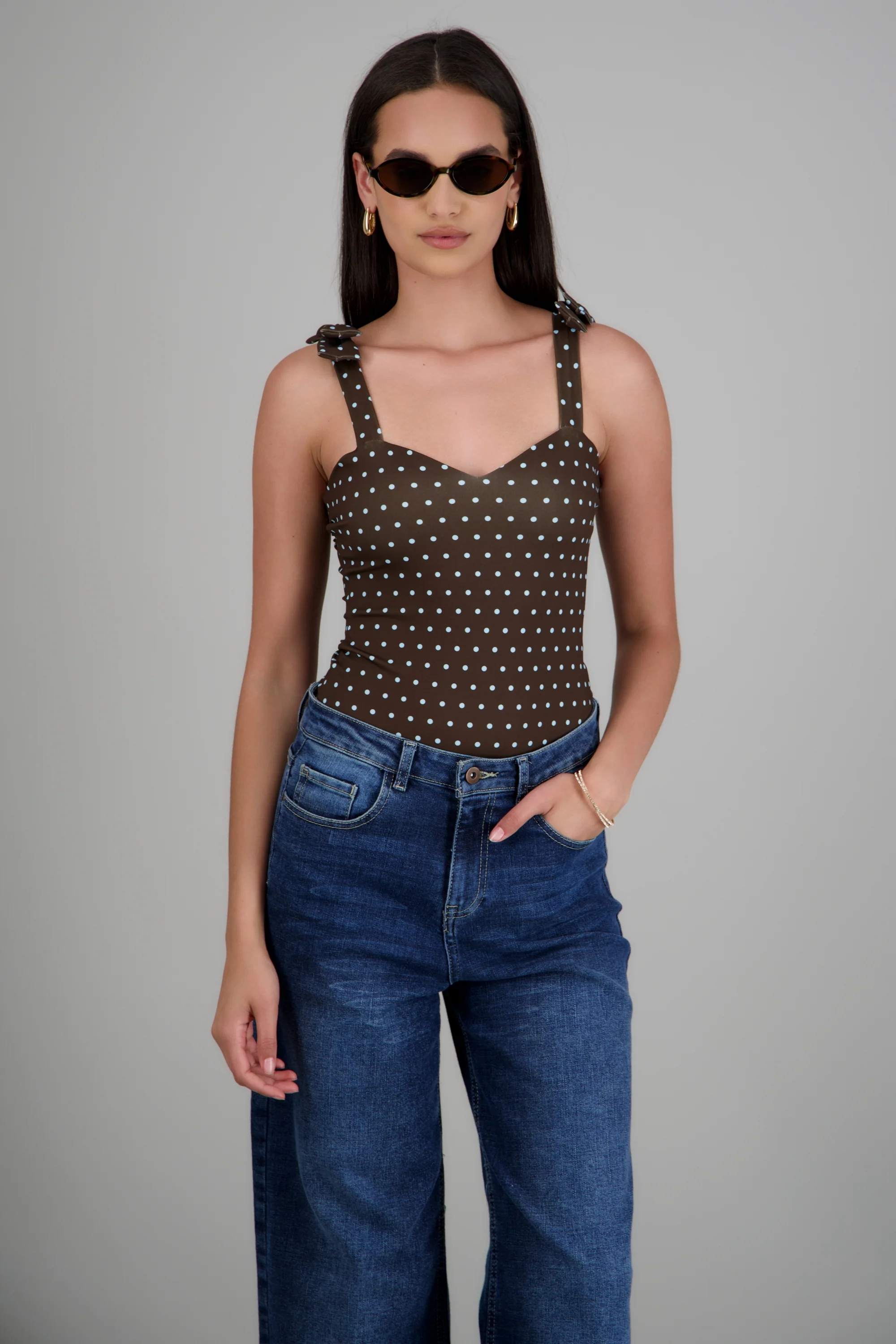 bodysuit tirante moños polka dots