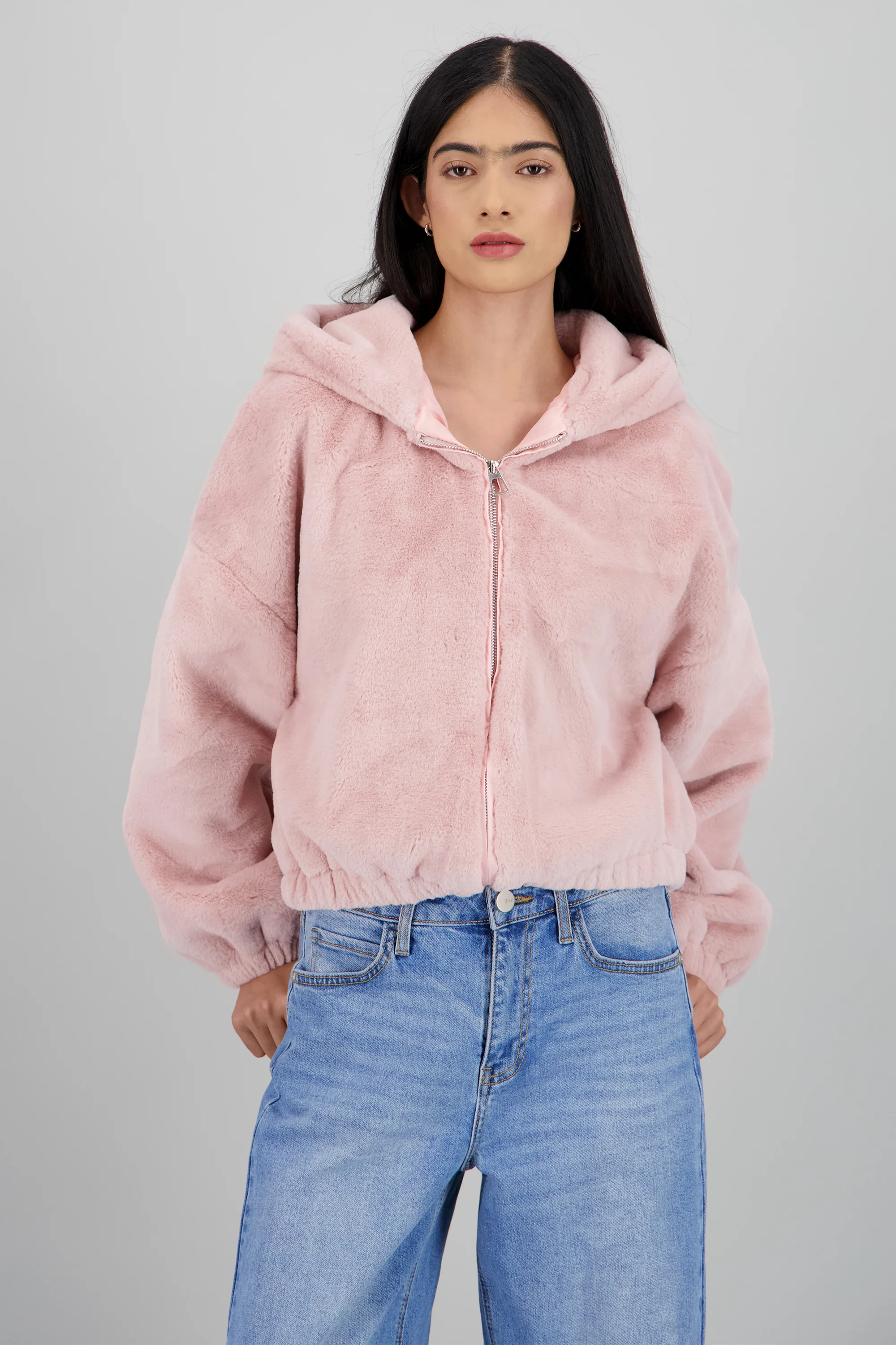 Bomber peluche con gorro - Image 2