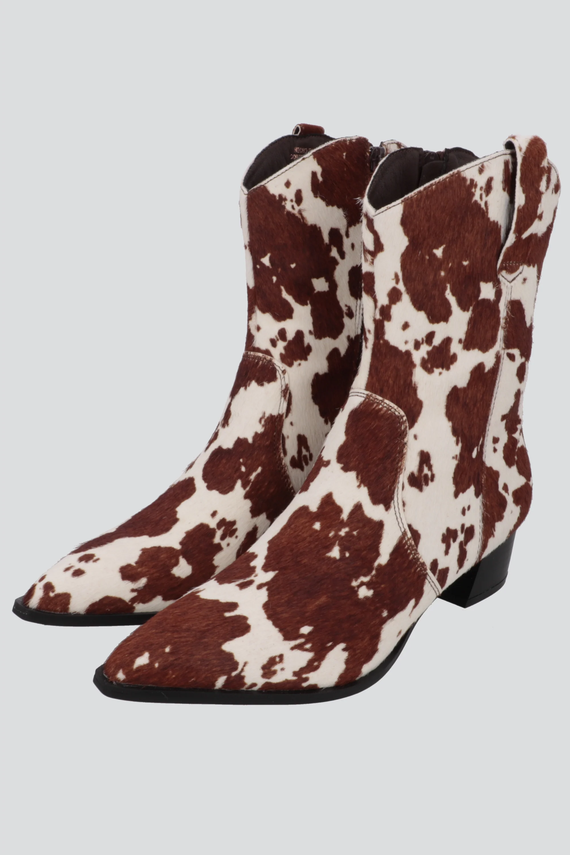 Bota vaquera print de vaca 100% piel