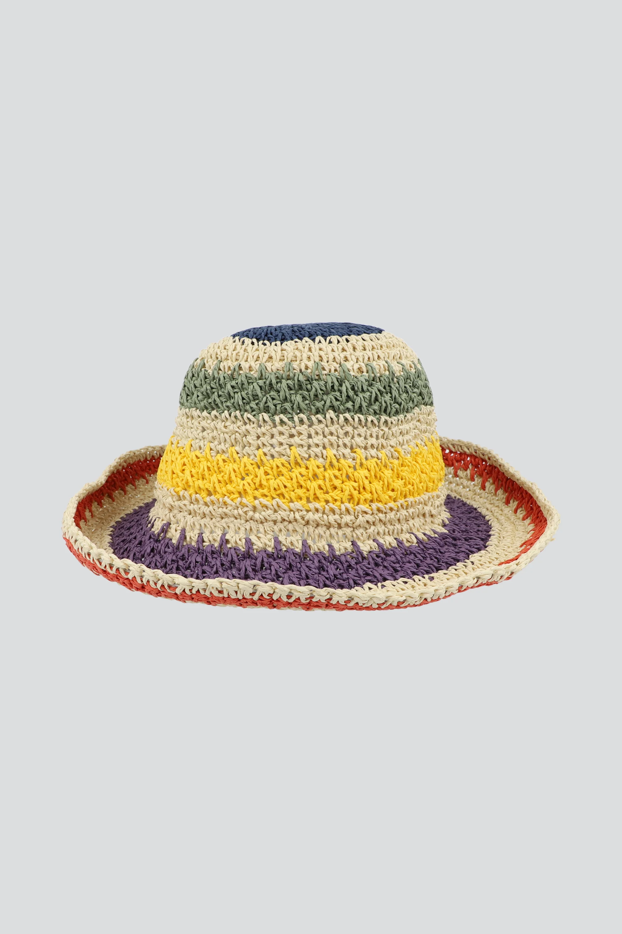 Bucket tejido de colores rayas anchas
