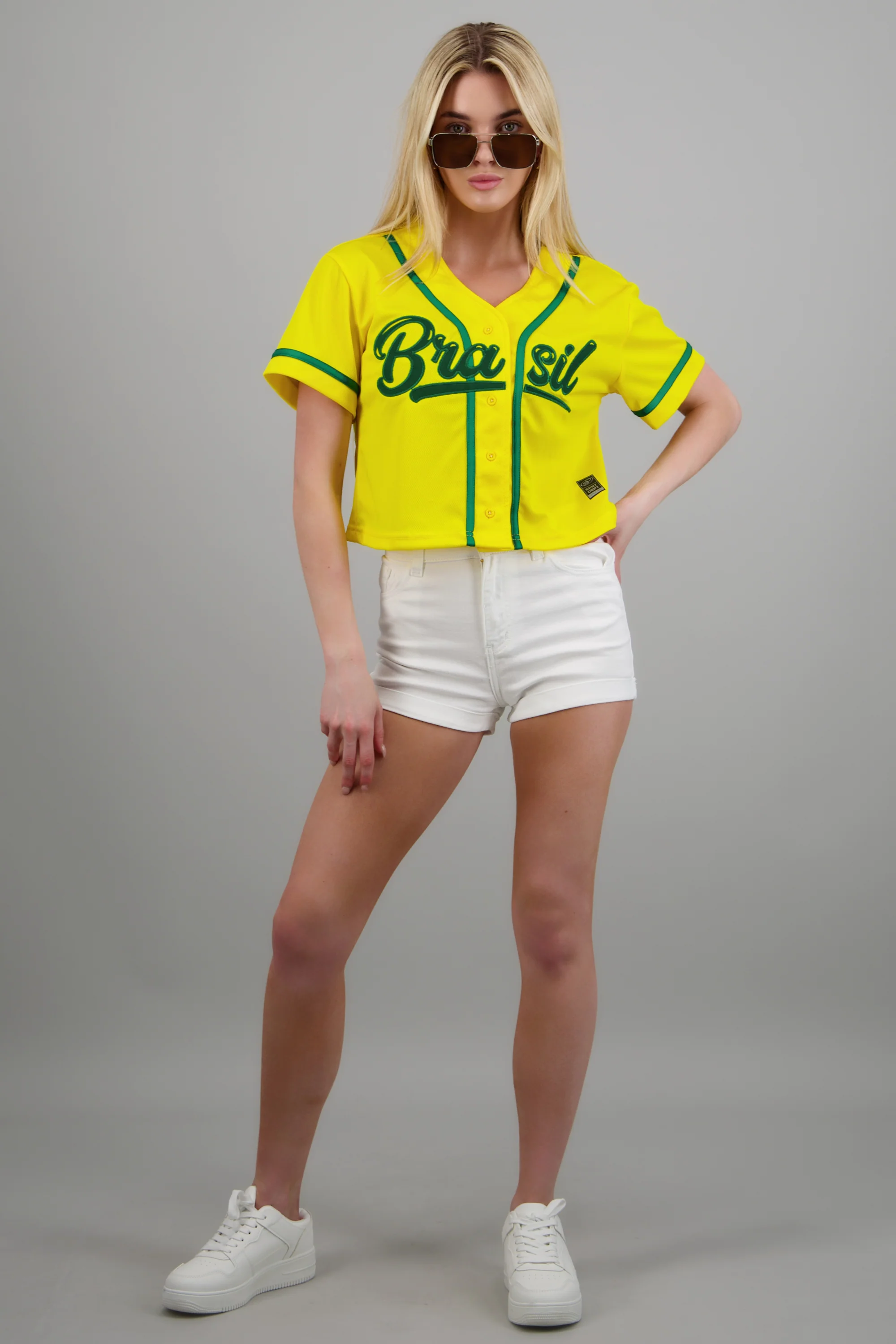 Camisa beisbolera parche brasil