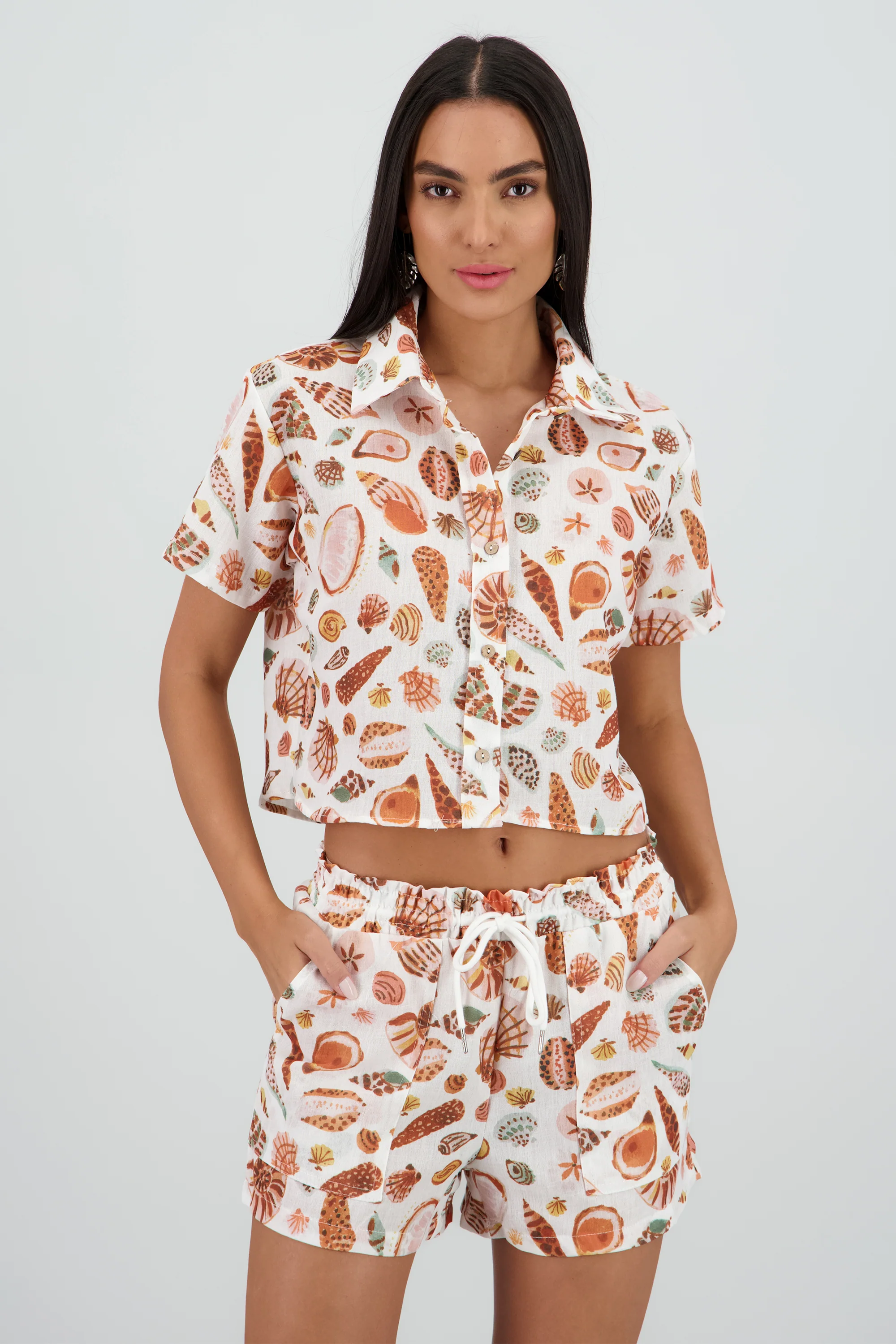 Camisa corta con estampado de conchas - Image 2