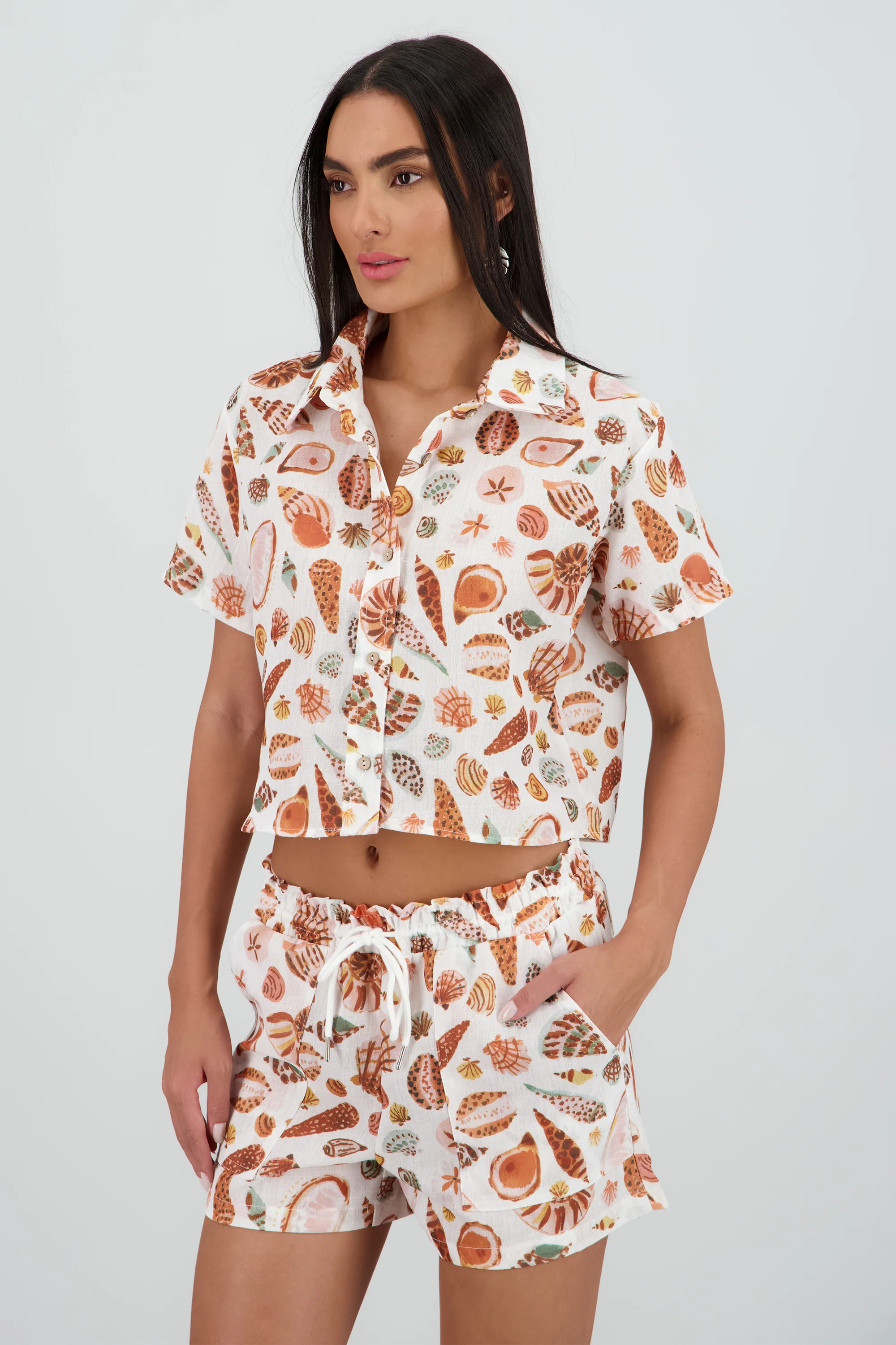 Camisa corta con estampado de conchas - Image 3