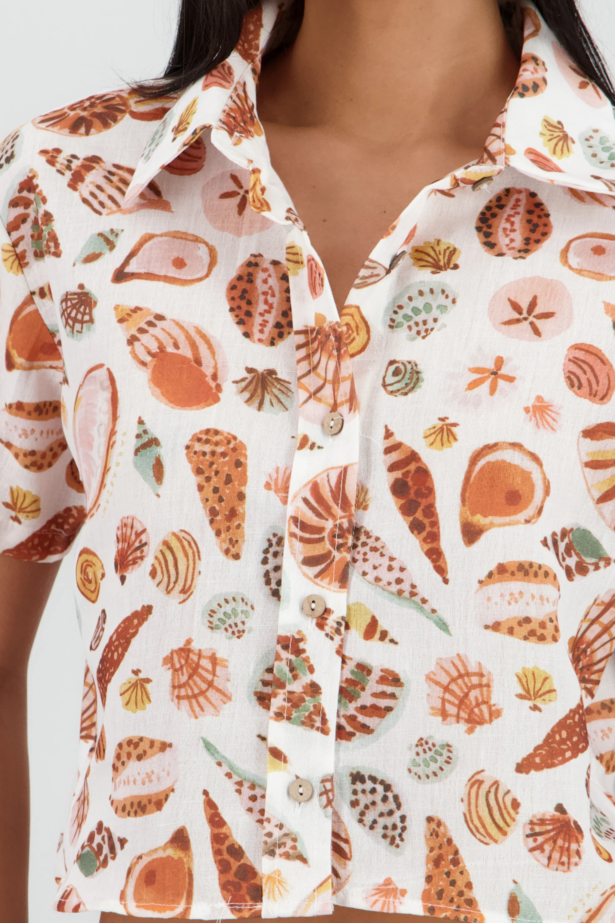 Camisa corta con estampado de conchas - Image 5