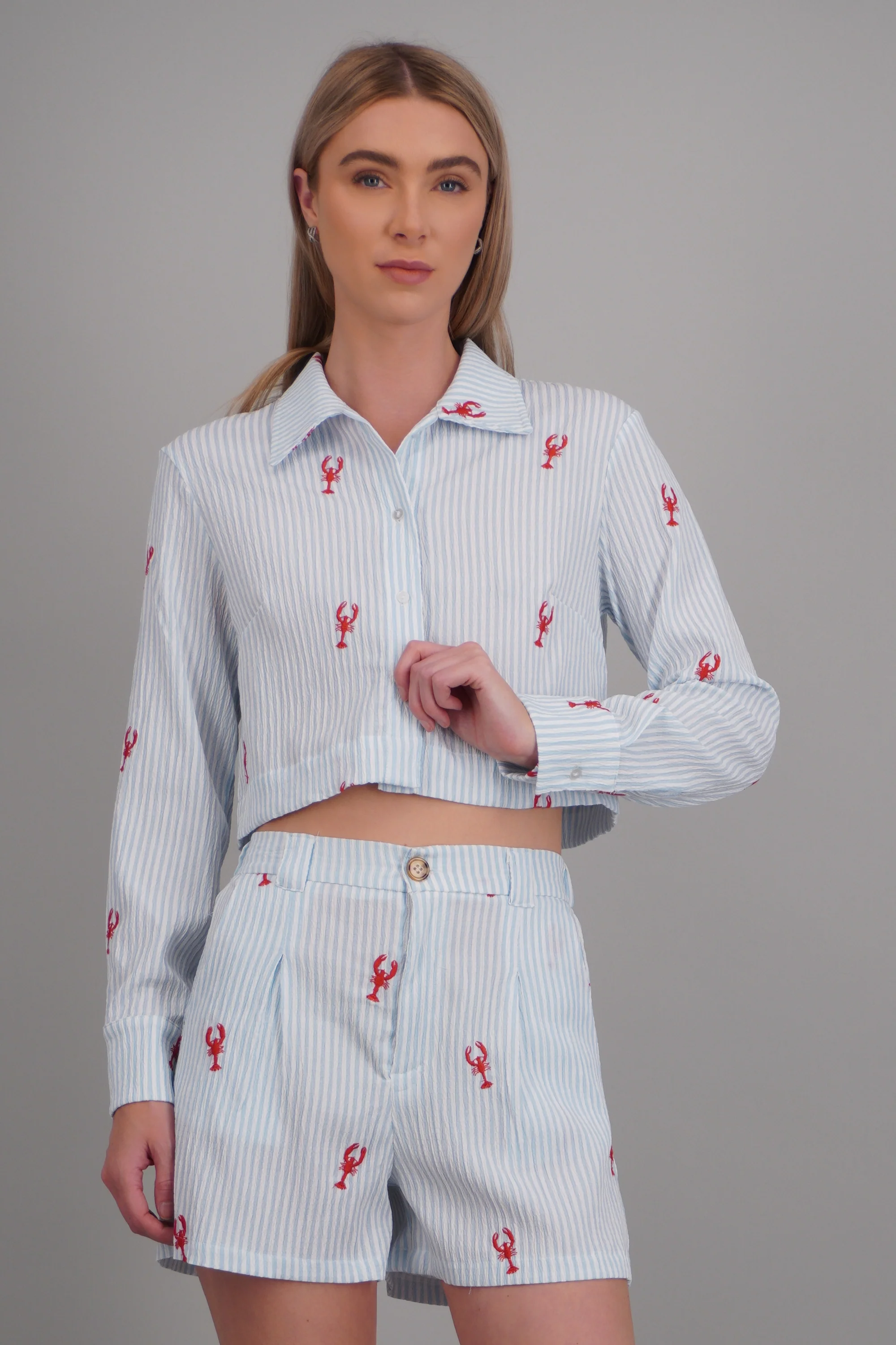 Camisa crop detalle manga - Image 2