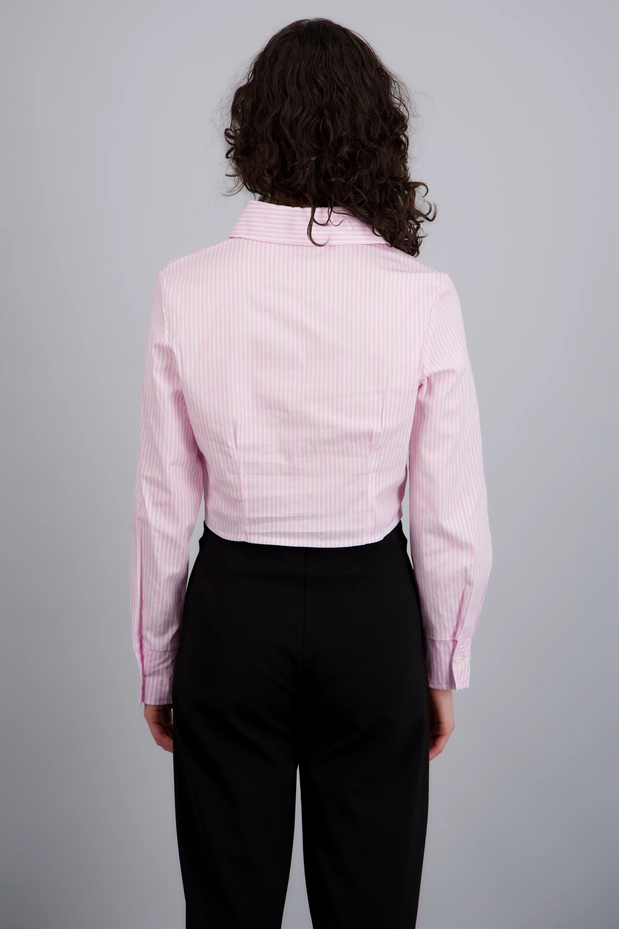 Camisa crop manga larga detalle pinzas - Image 4