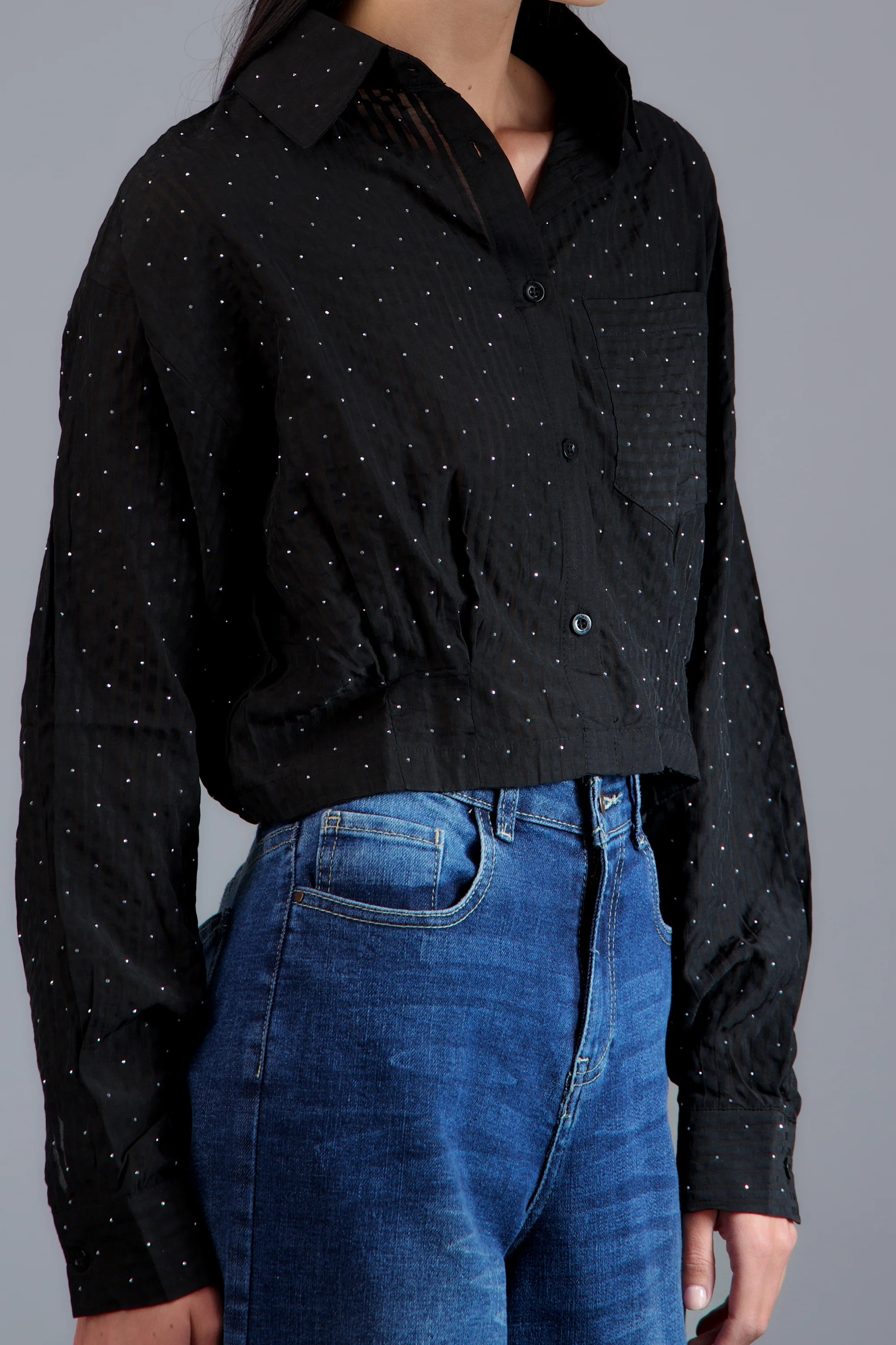 Camisa de rayas detalle brillos - Image 5