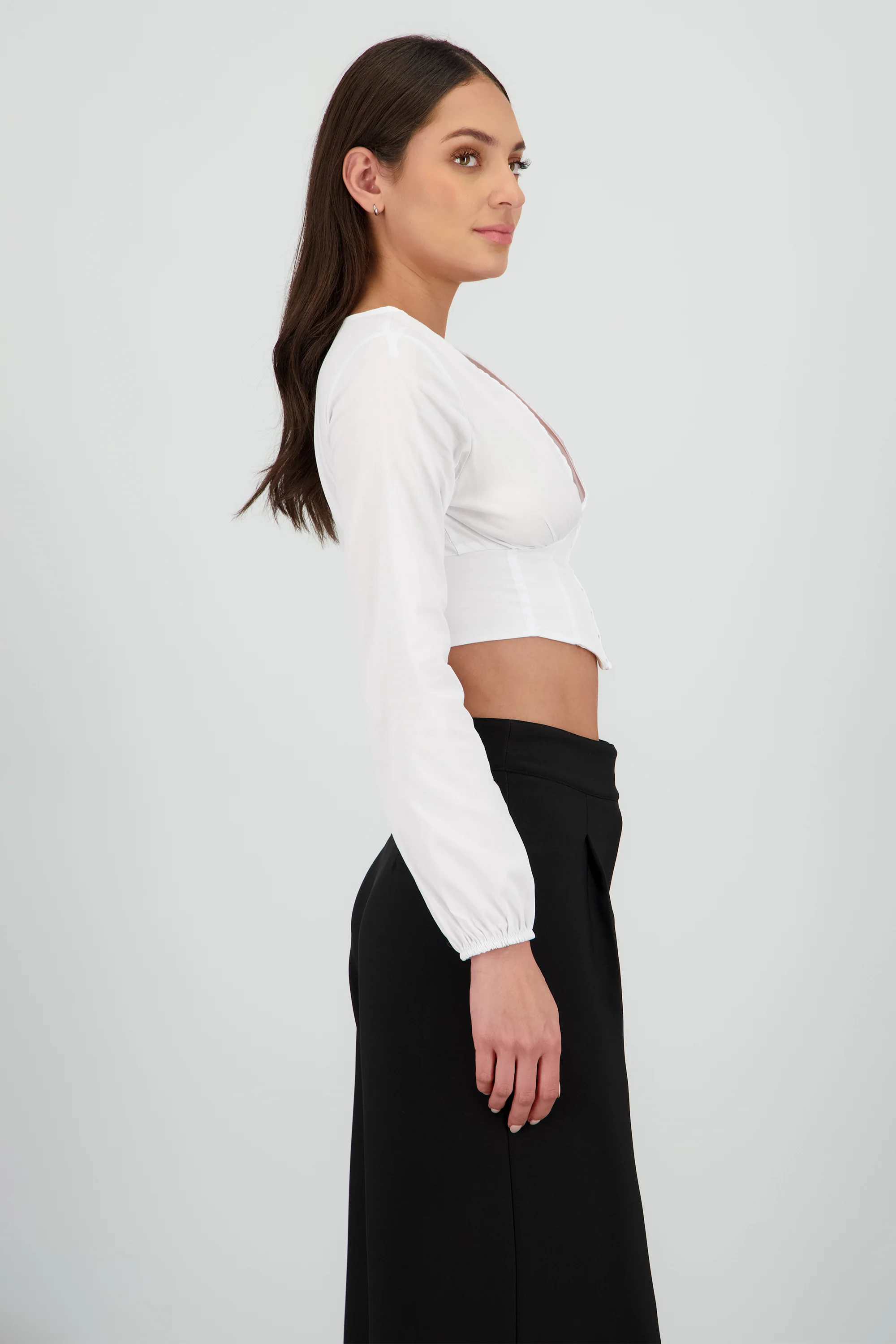 Camisa detalle cortes cuello v - Image 3