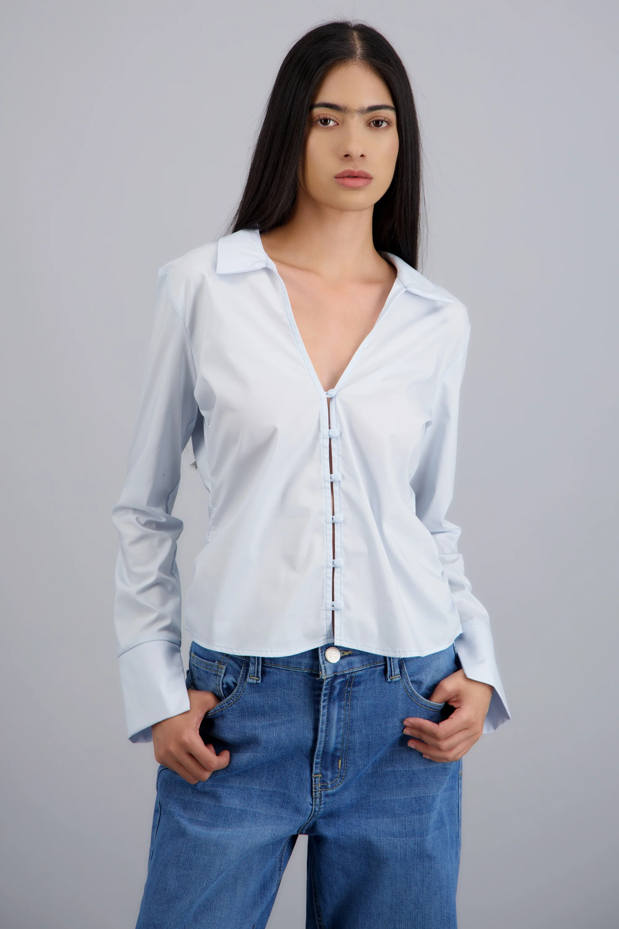 Camisa drapeada costados