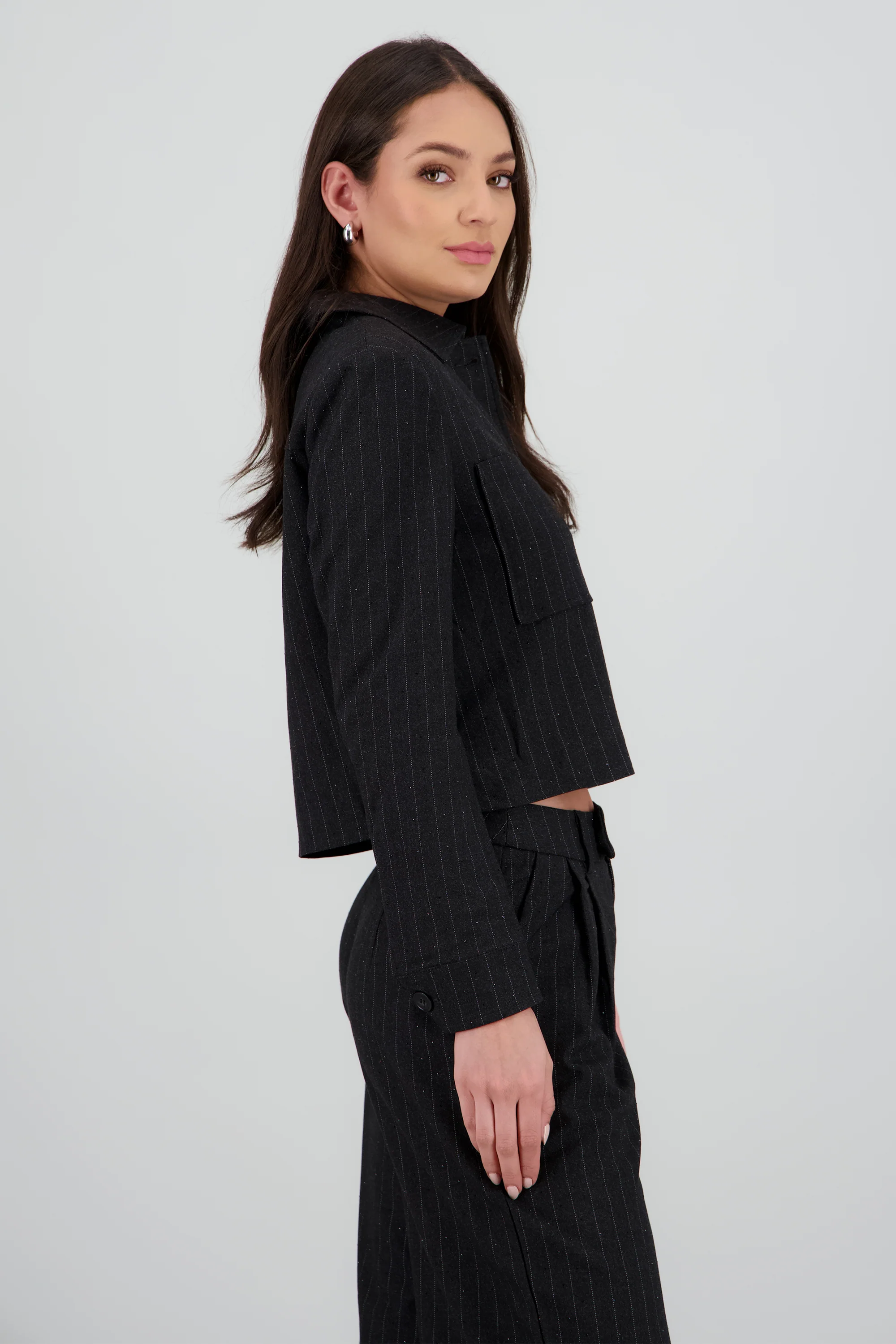 Camisa lisa m/l detalle tela - Image 3