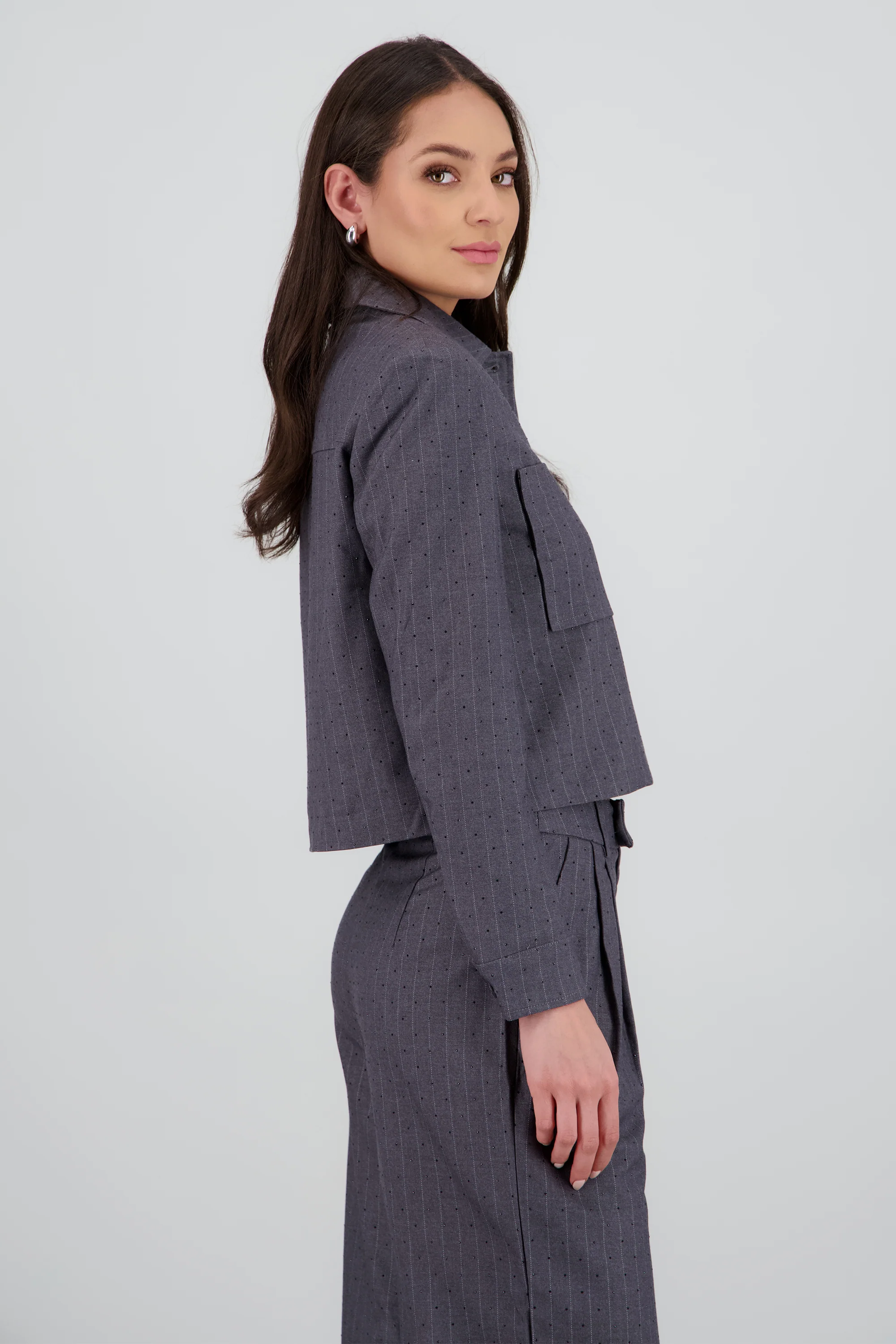 Camisa lisa m/l detalle tela - Image 3
