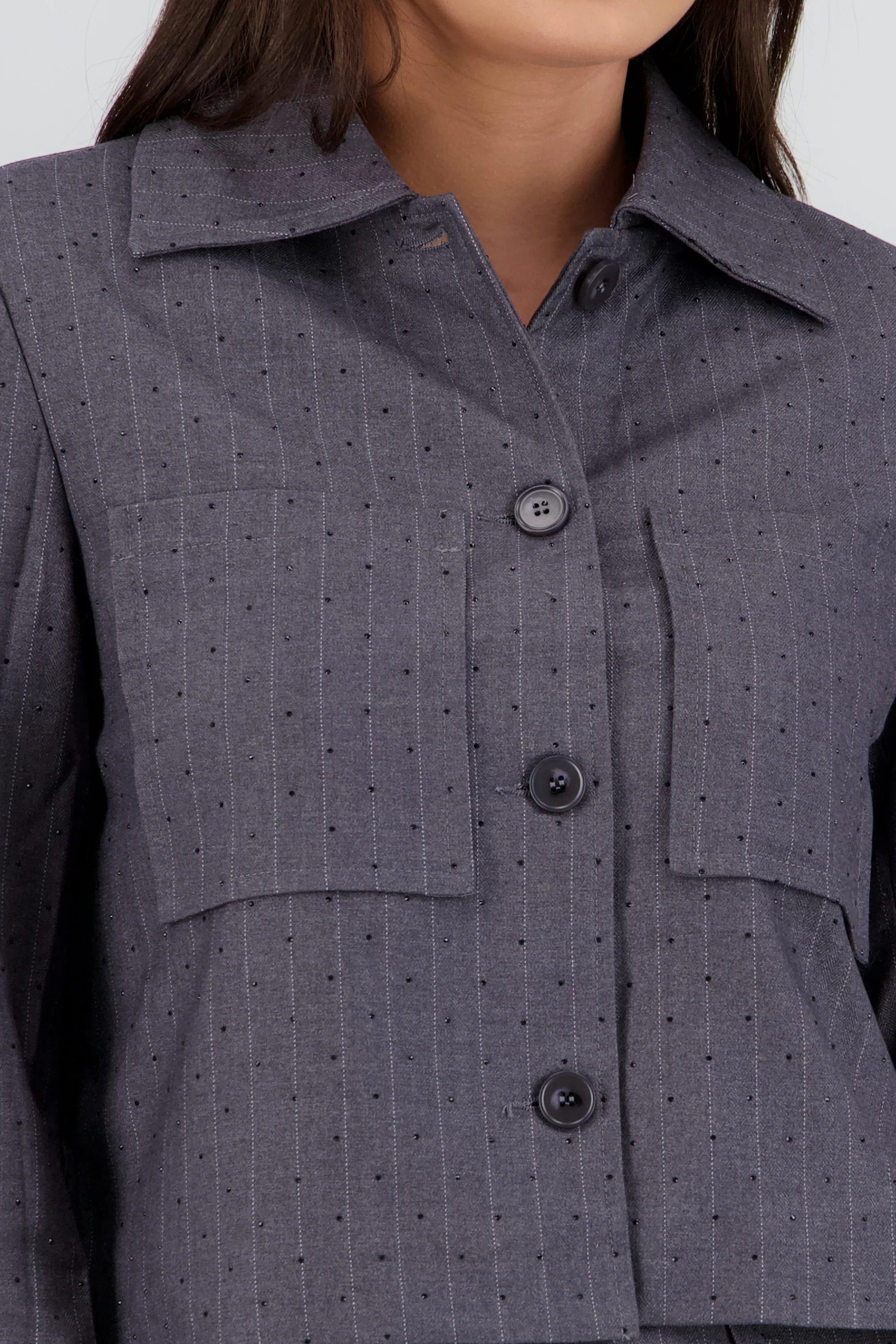 Camisa lisa m/l detalle tela - Image 5