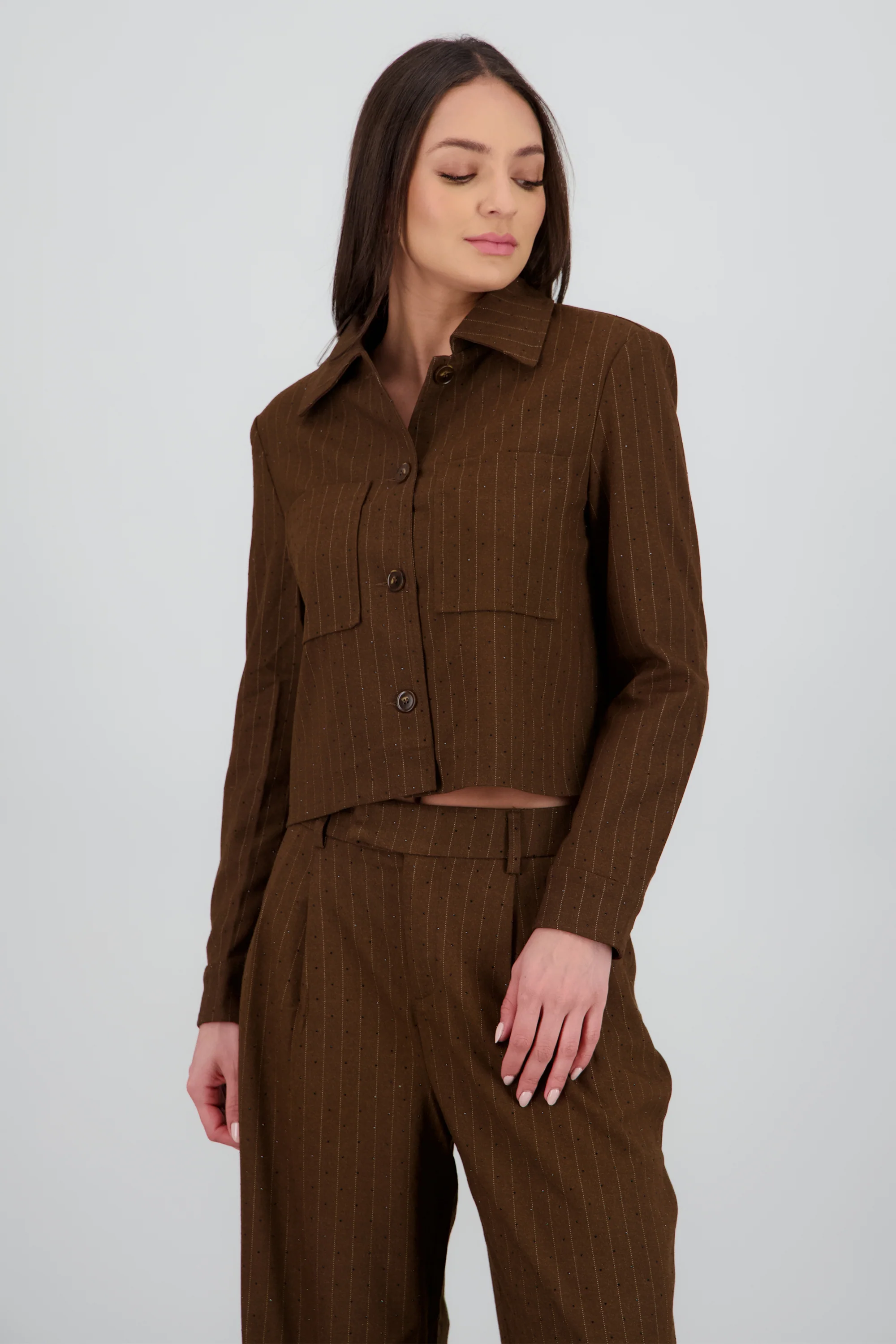 Camisa lisa m/l detalle tela - Image 2