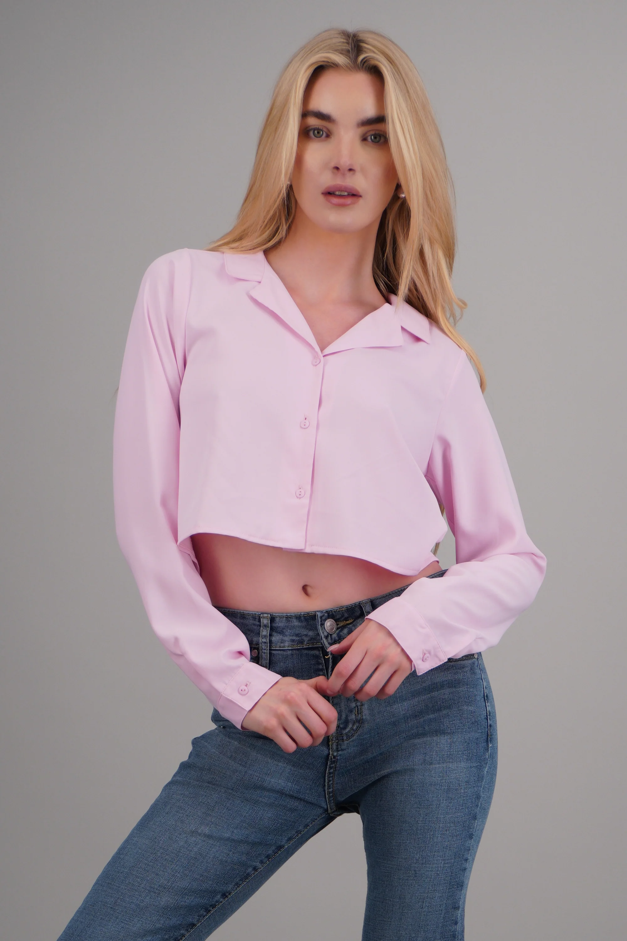 Camisa lisa manga larga - Image 2