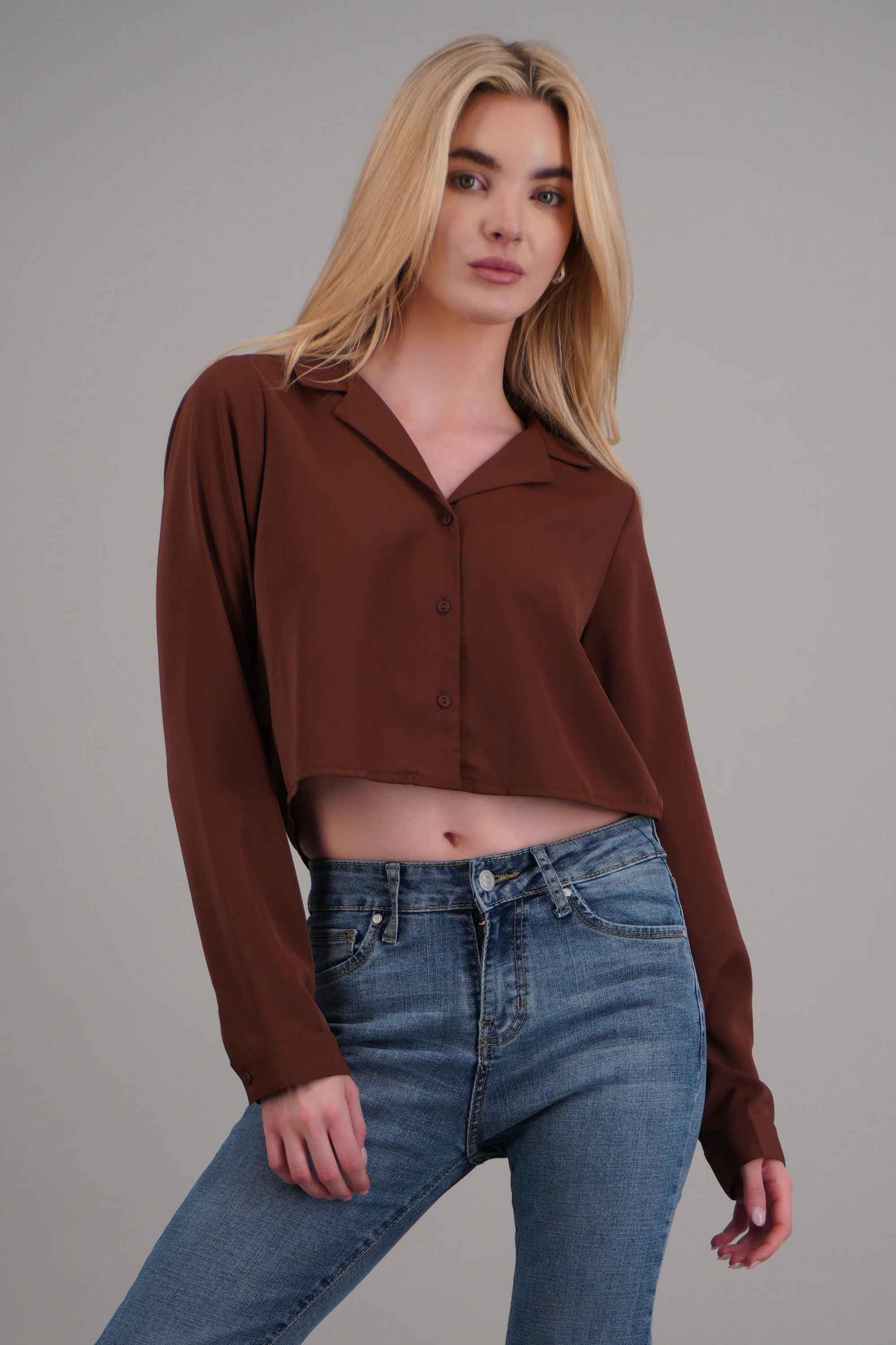 Camisa lisa manga larga - Image 2