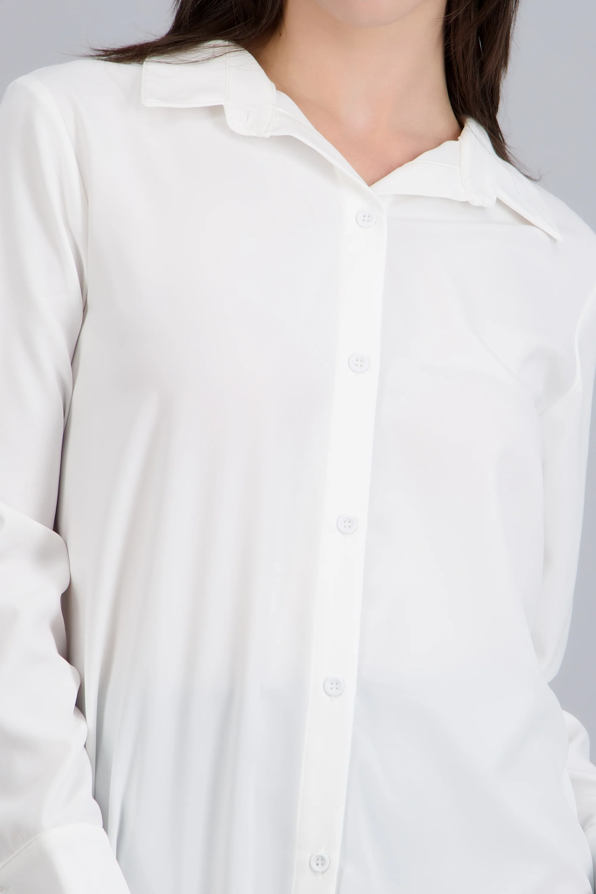 Camisa lisa manga larga botones - Image 5