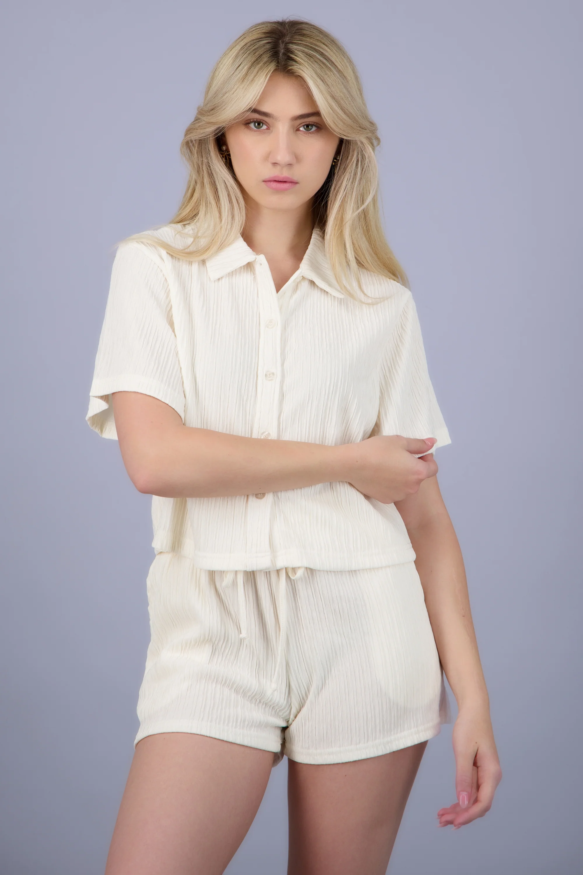 Camisa manga corta textura