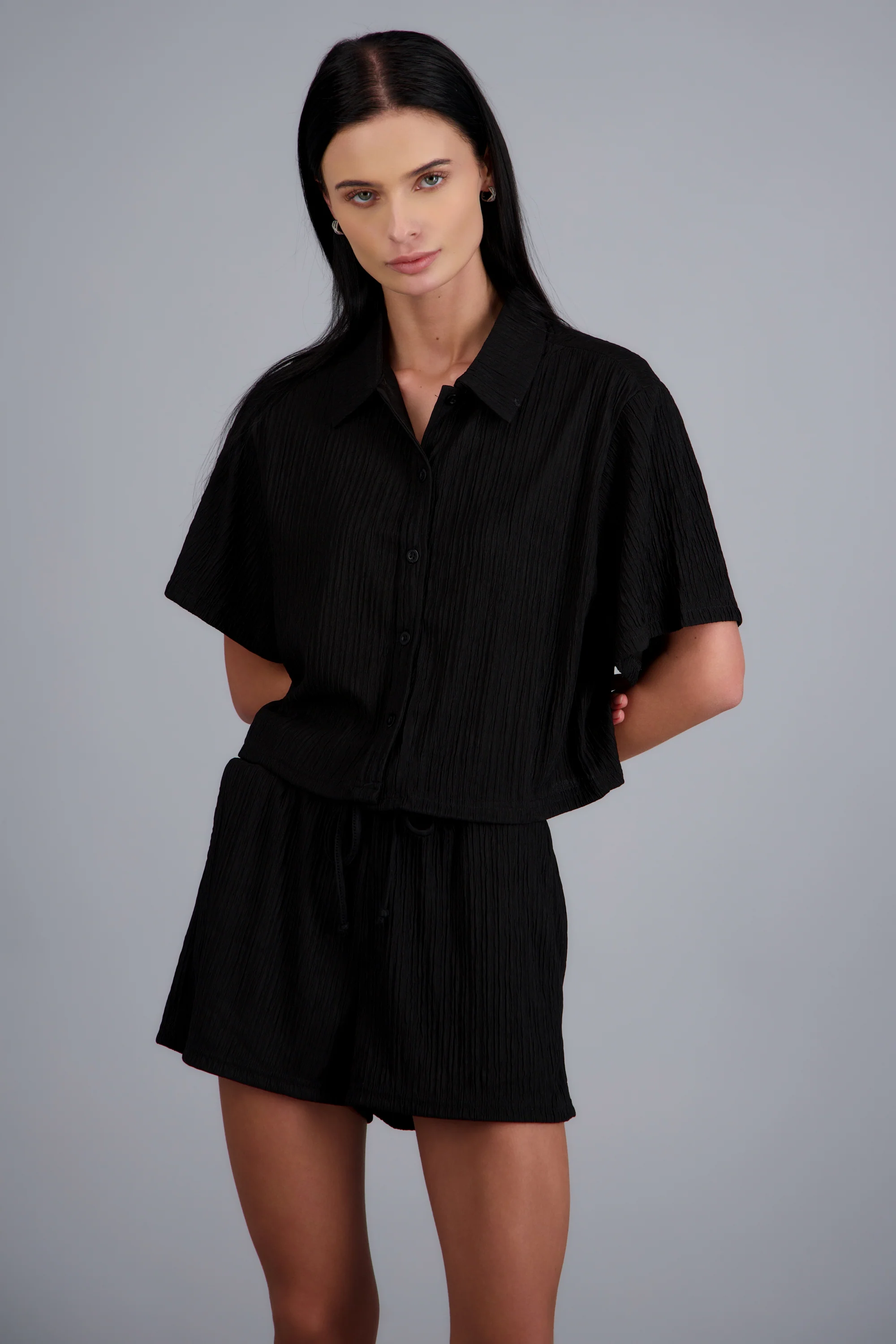 Camisa manga corta textura
