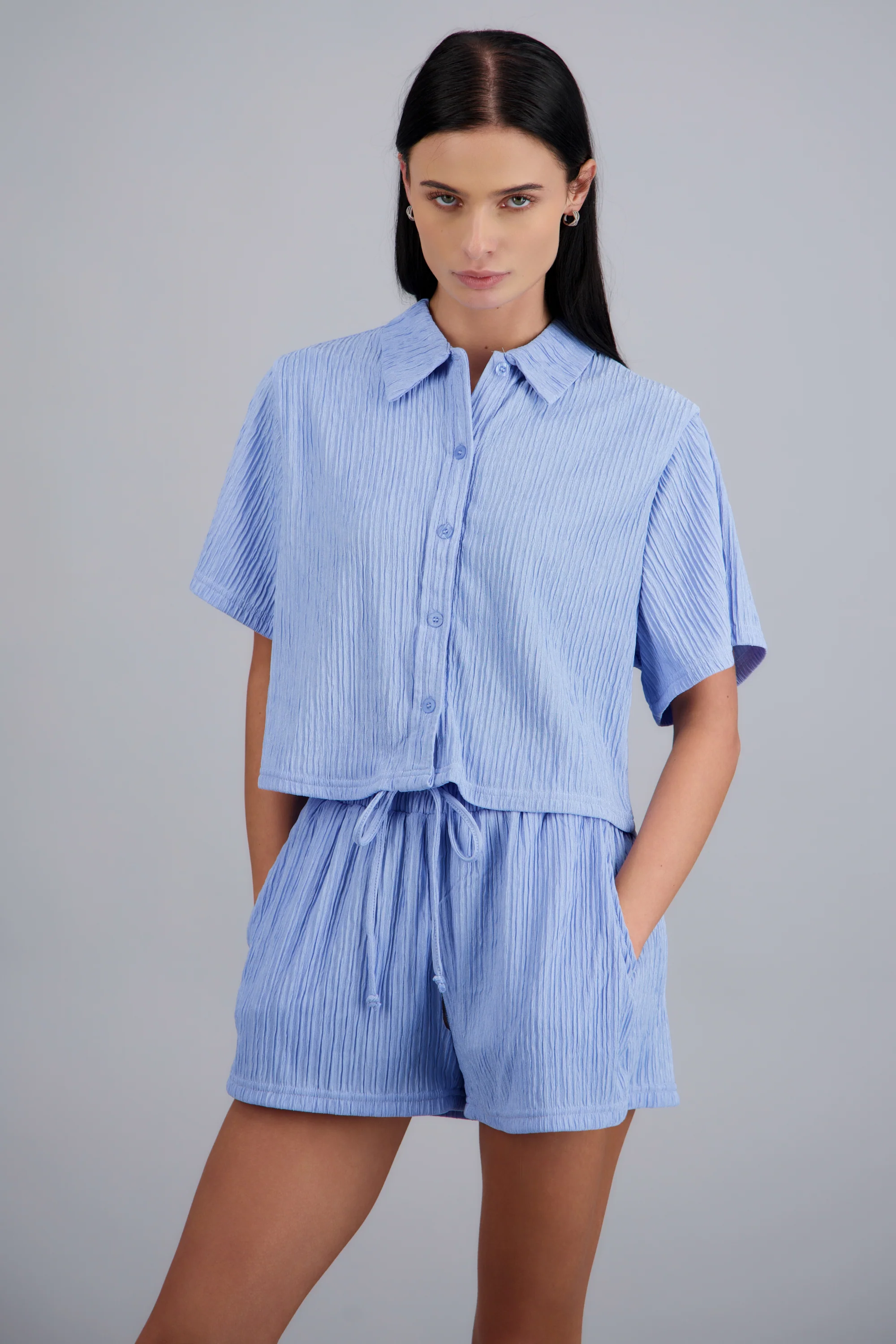 Camisa manga corta textura
