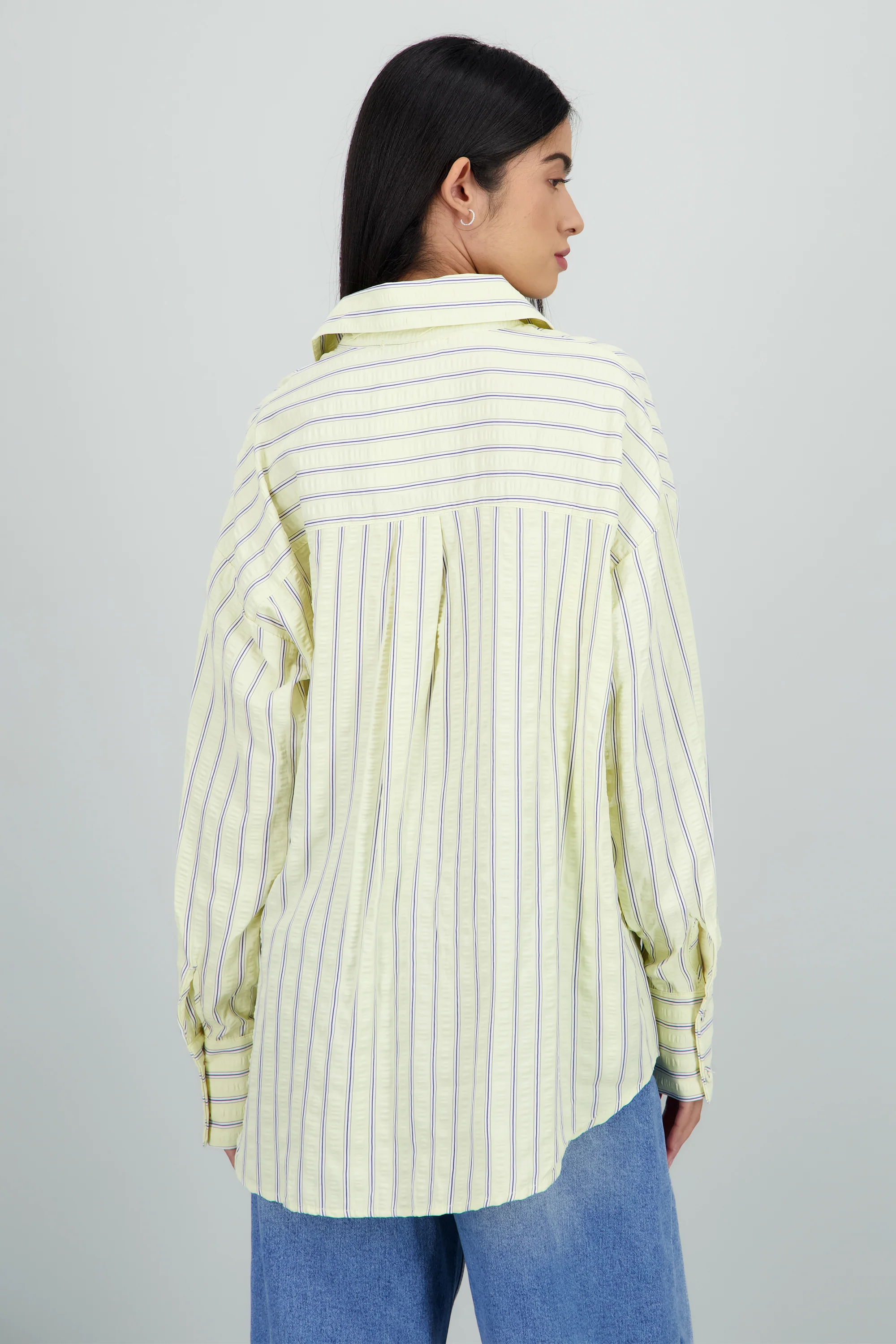 Camisa oversized estampado rayas - Image 4