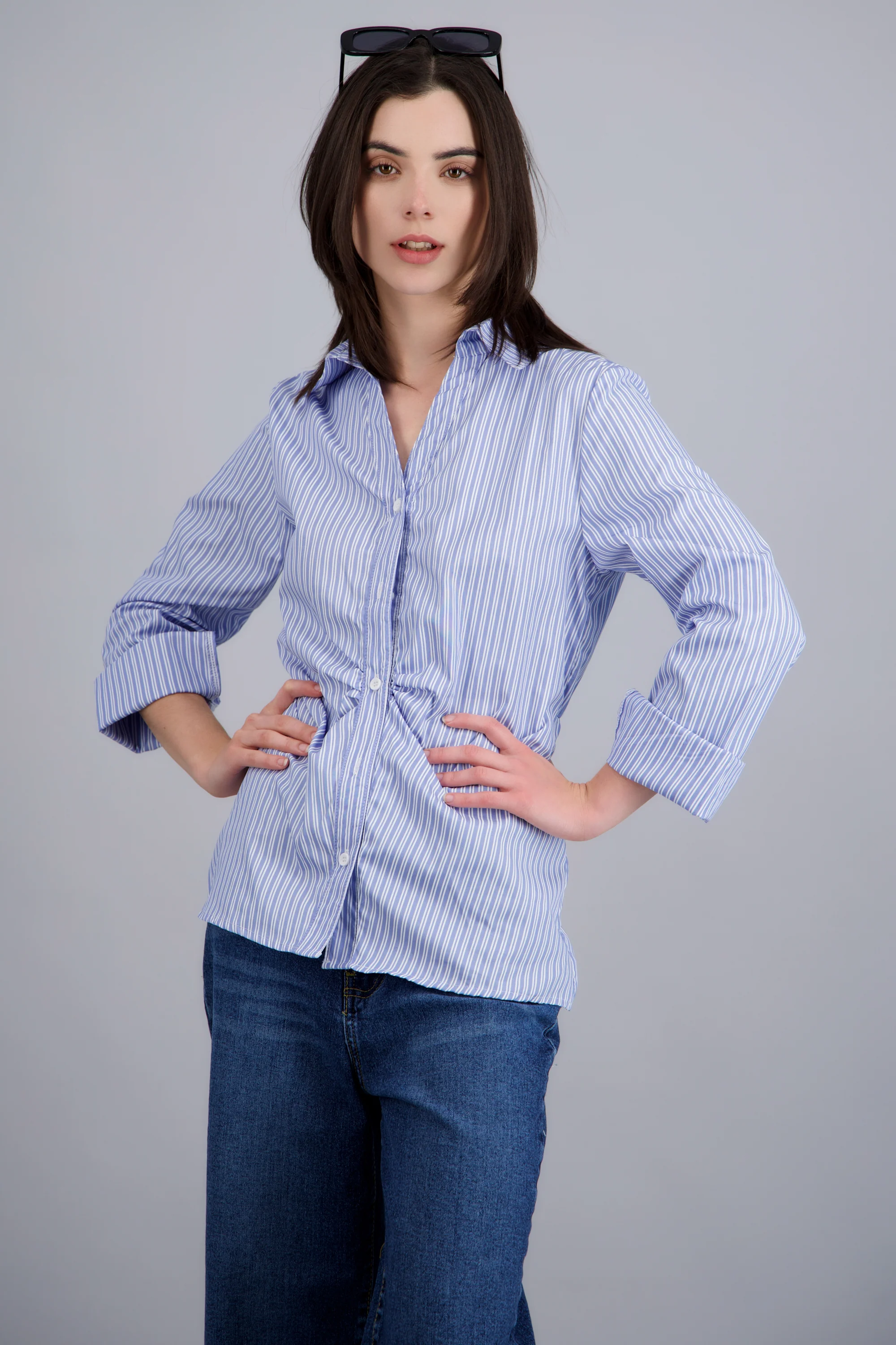 Camisa rayas detalle resorte