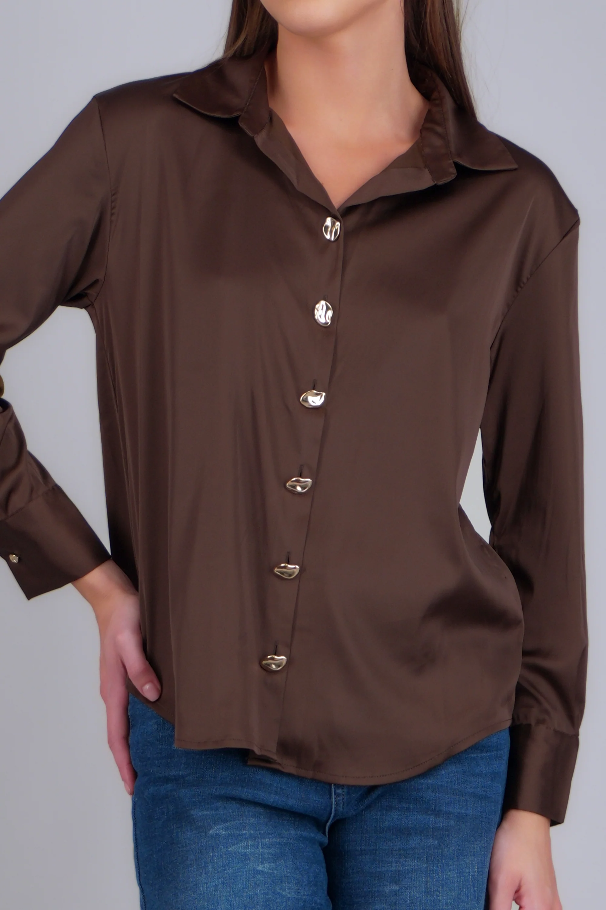 Camisa satin oversize - Image 5
