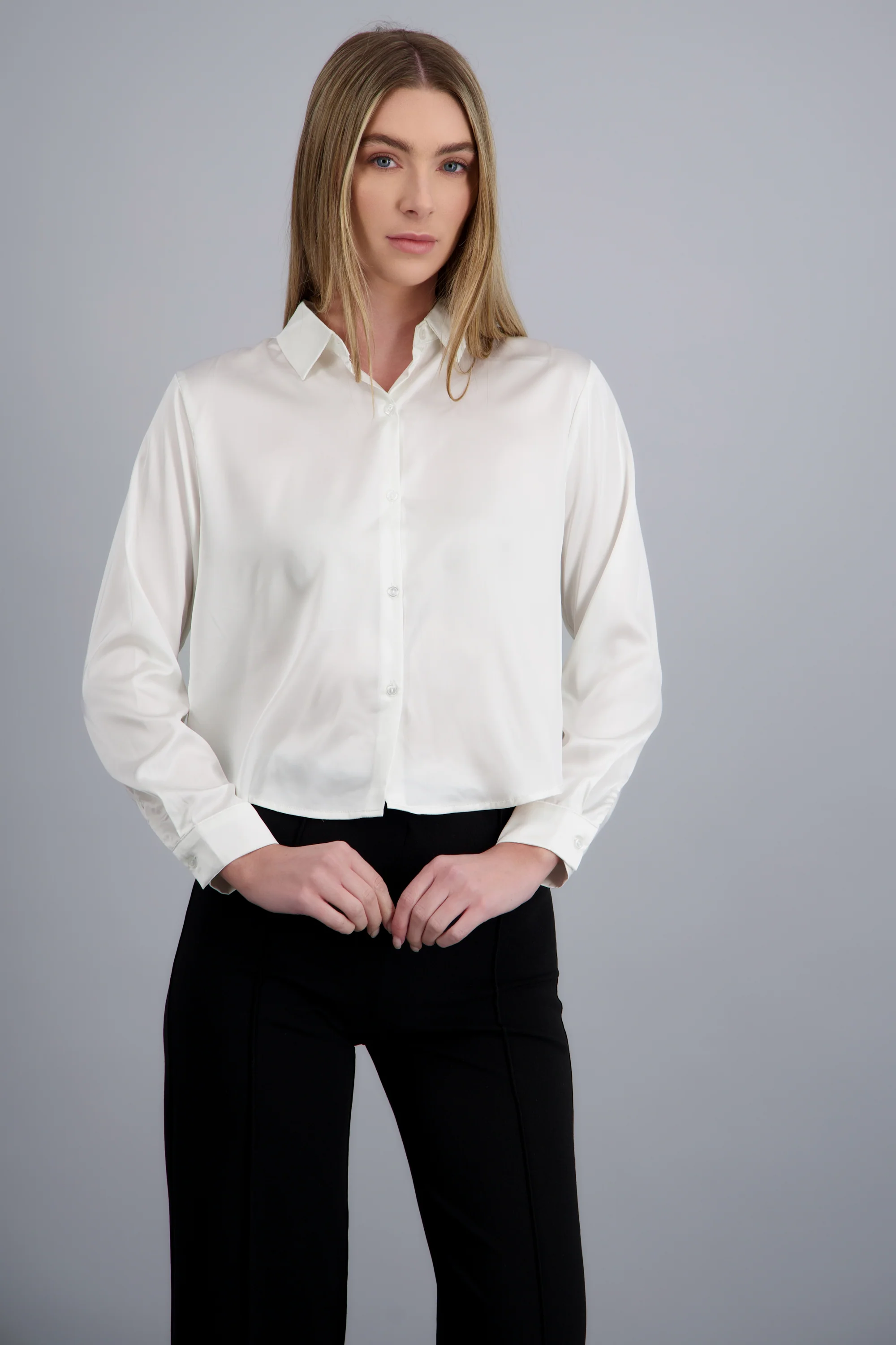 Camisa satinada lisa