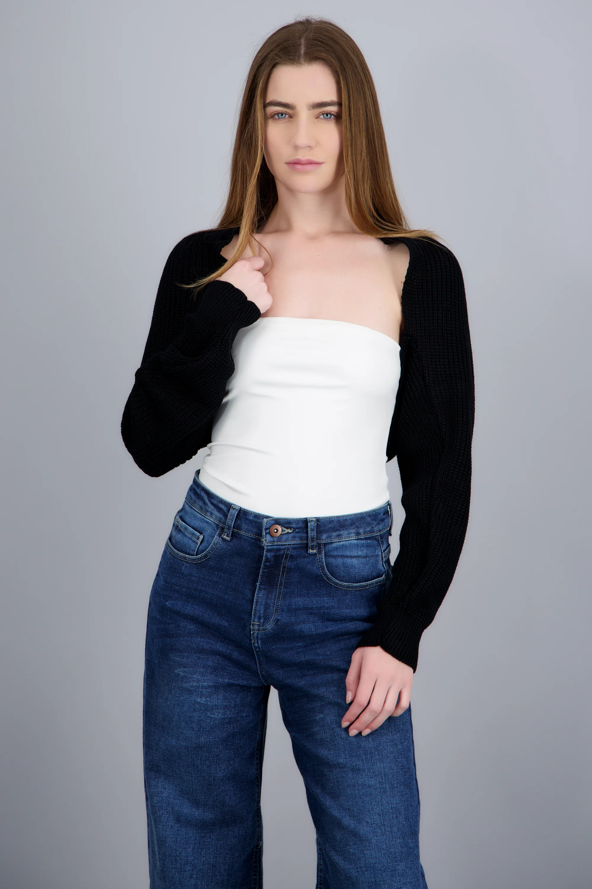 Cardigan bolero en tejido