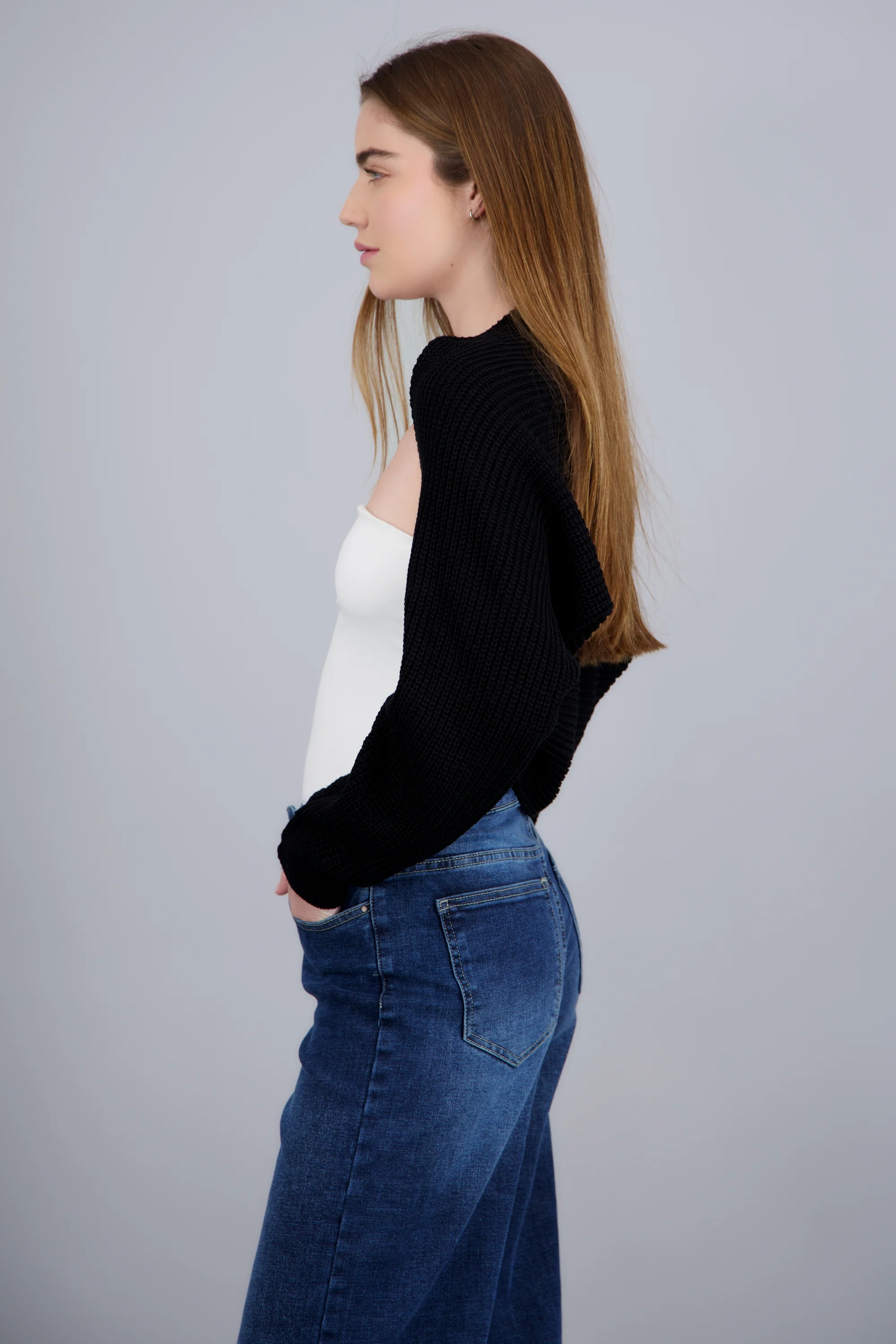 Cardigan bolero en tejido - Image 3