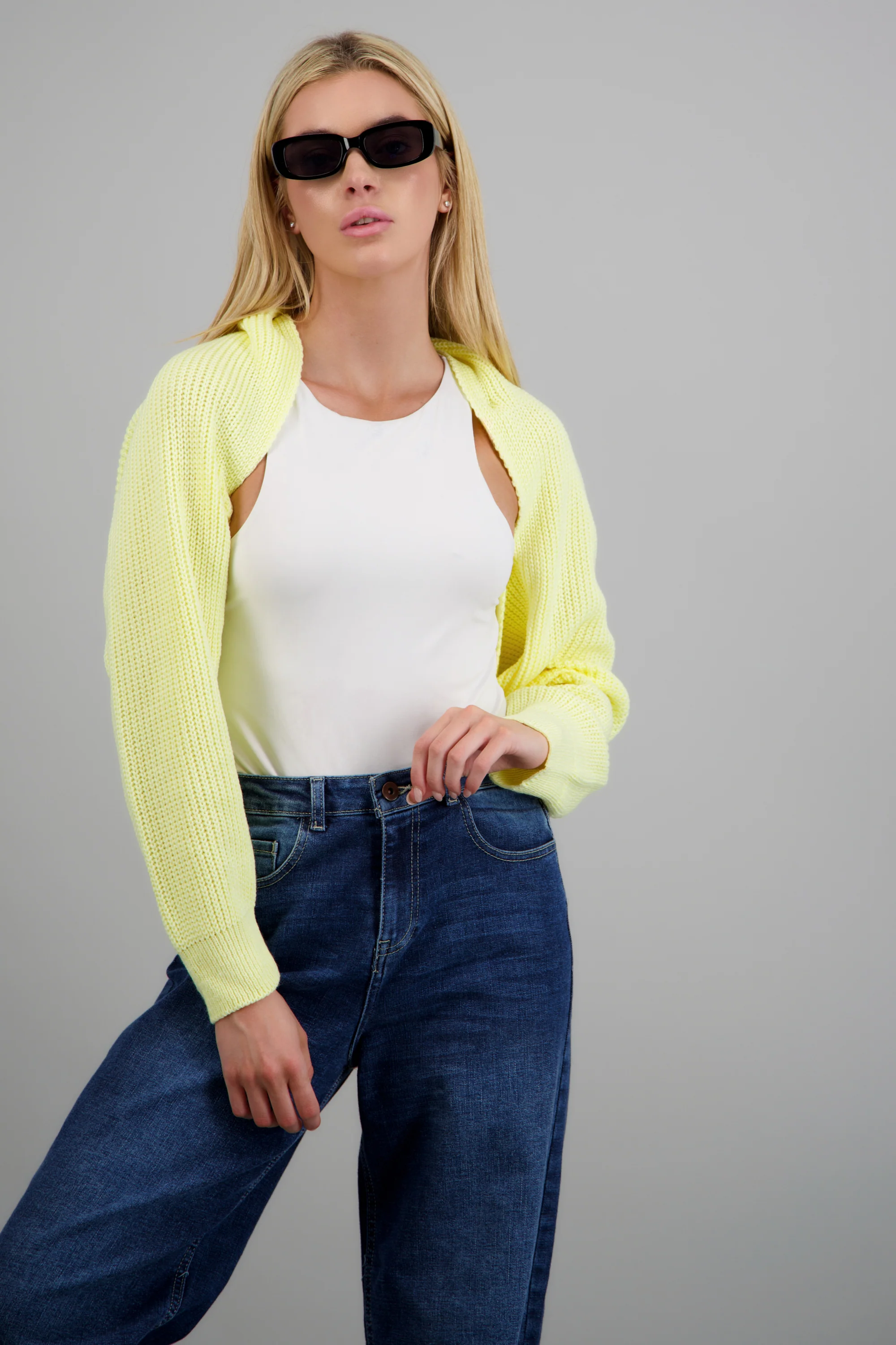 Cardigan bolero en tejido