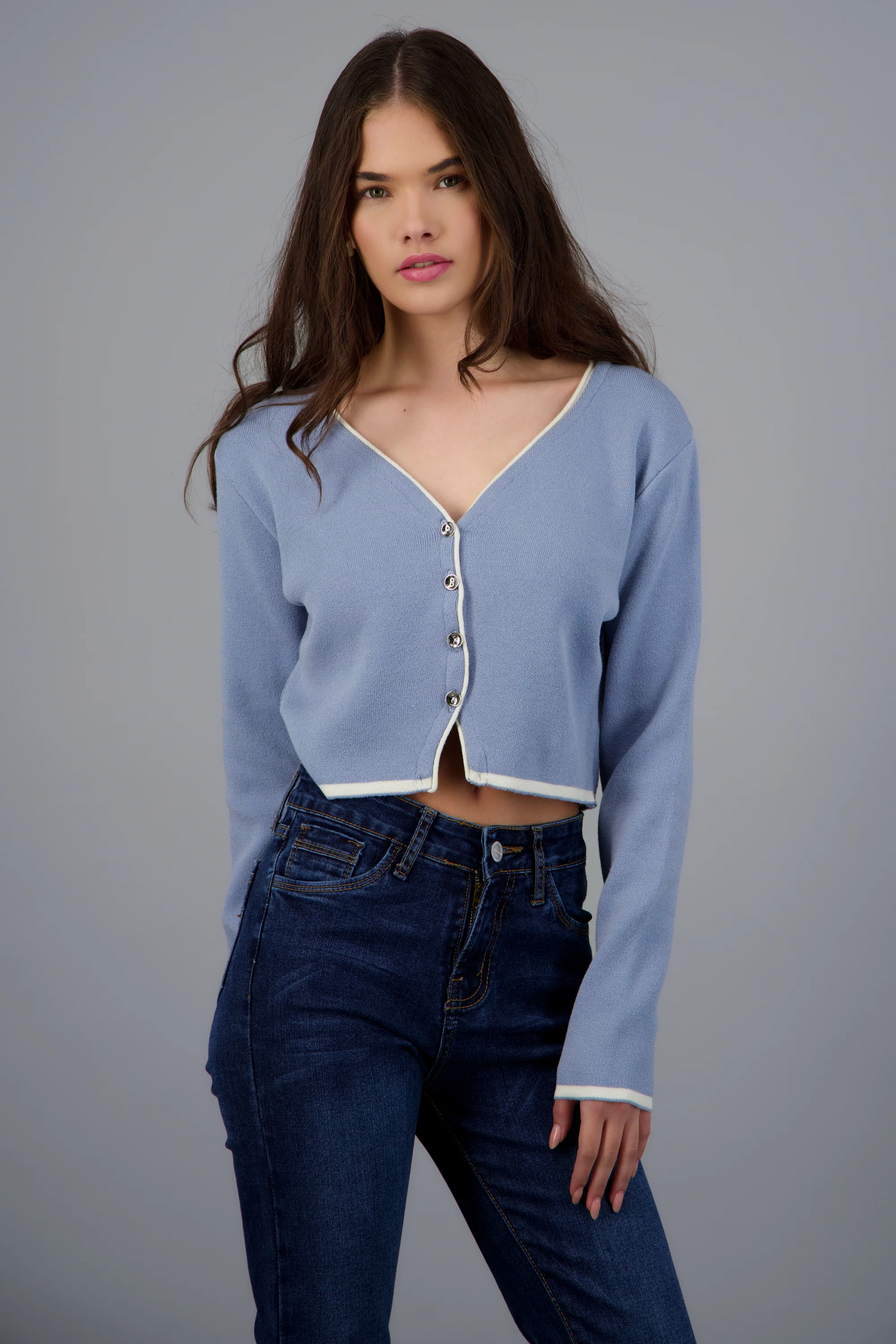 Cardigan botones detalle contraste - Image 3