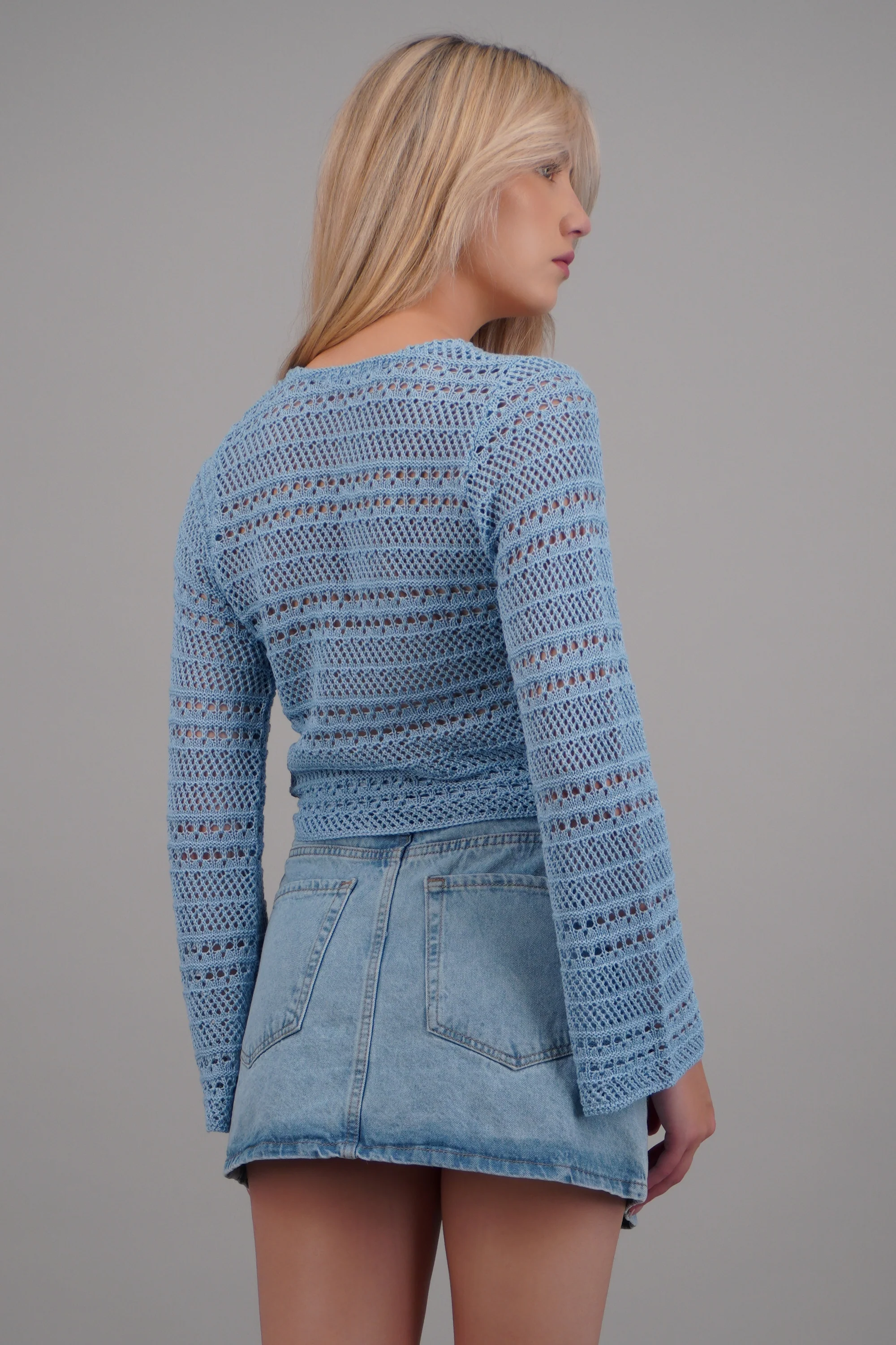 Cardigan calado detalle jareta - Image 4