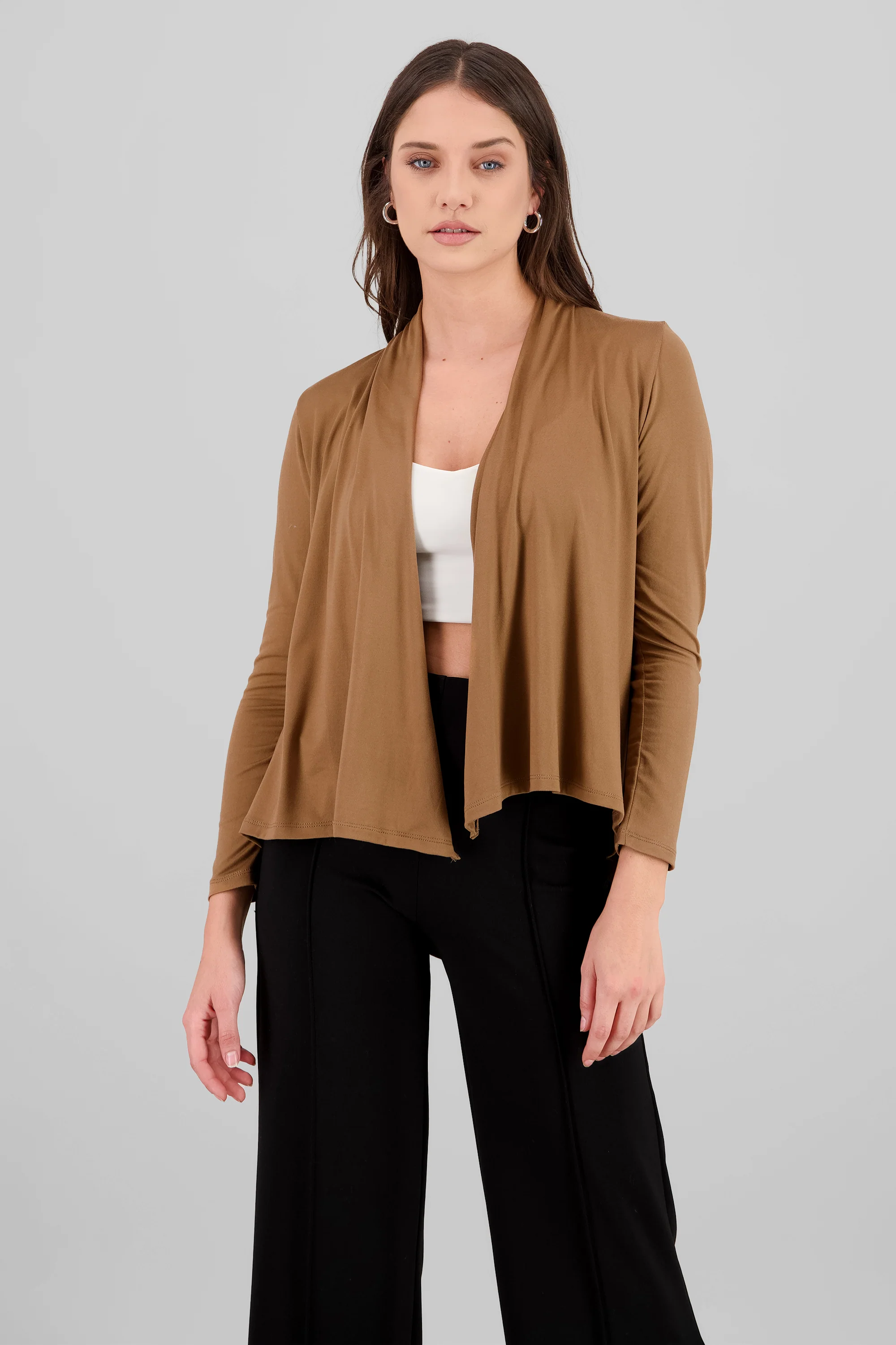 Cardigan corto manga larga