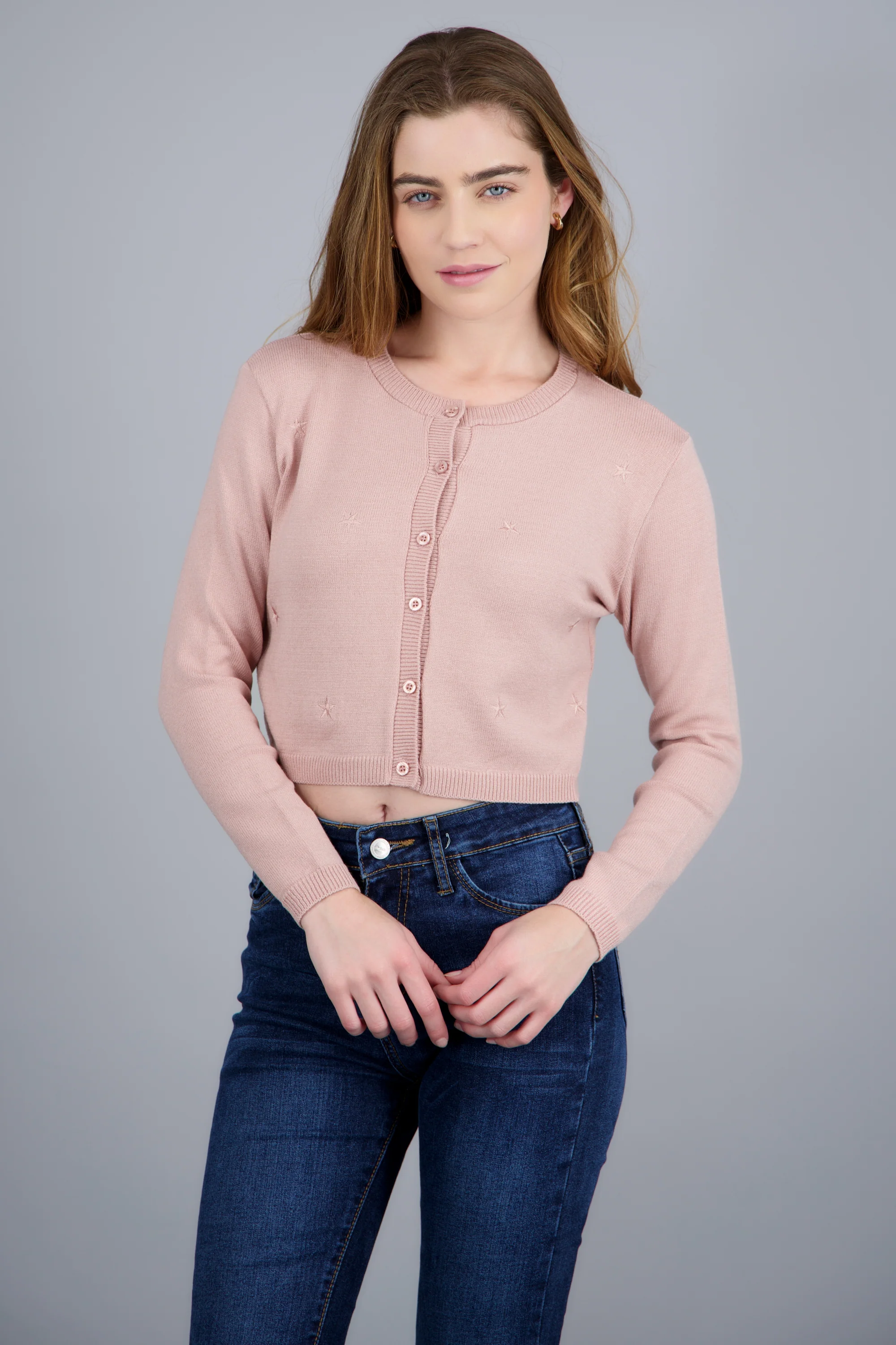 Cardigan detalle bordado estrellas