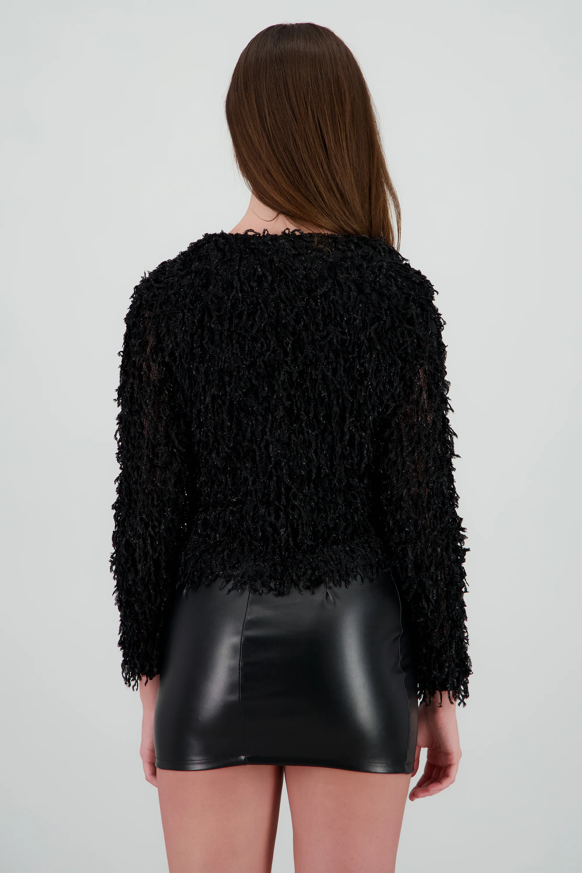 Cardigan detalle pelo con brillos - Image 4
