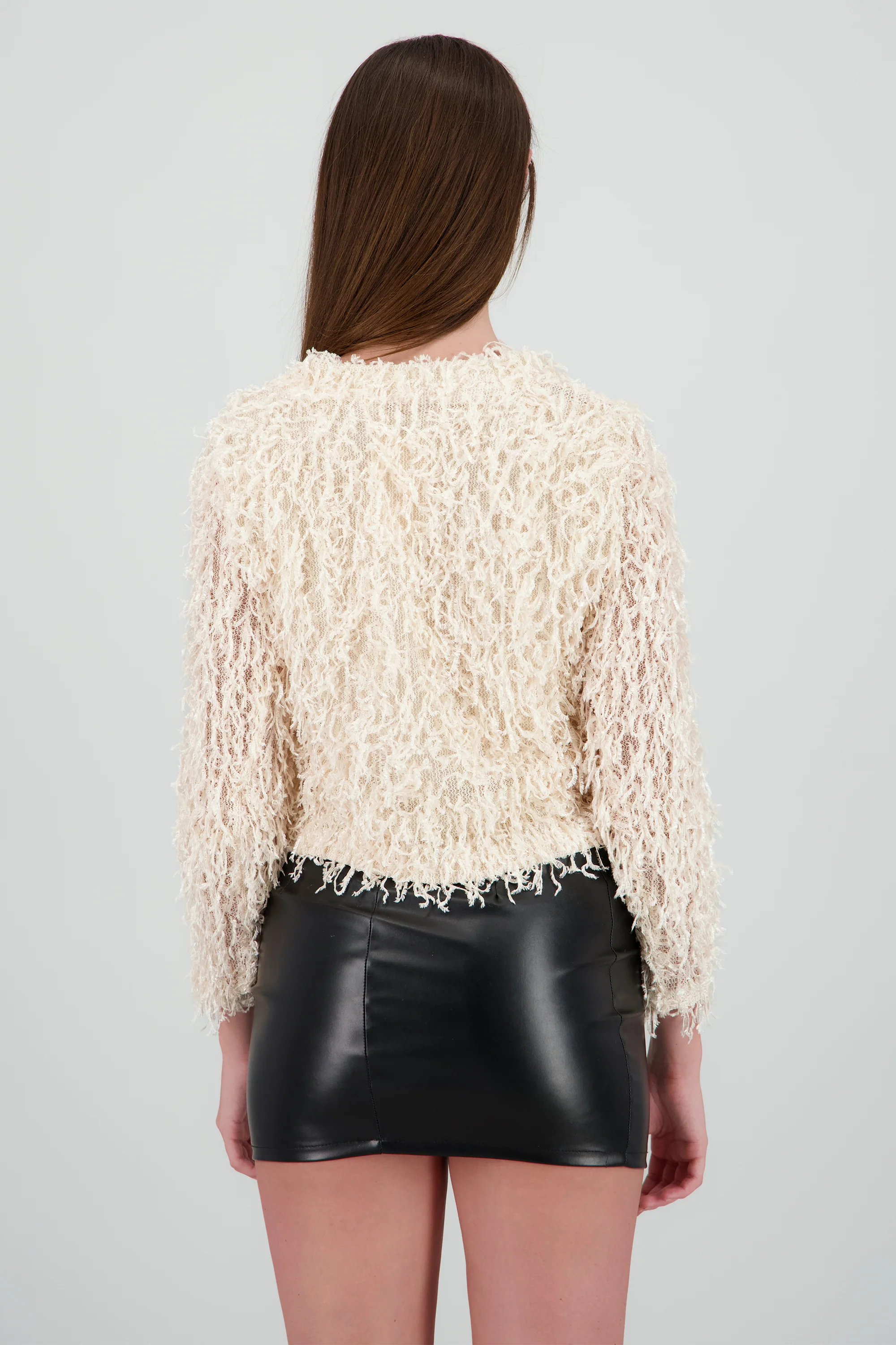 Cardigan detalle pelo con brillos - Image 4