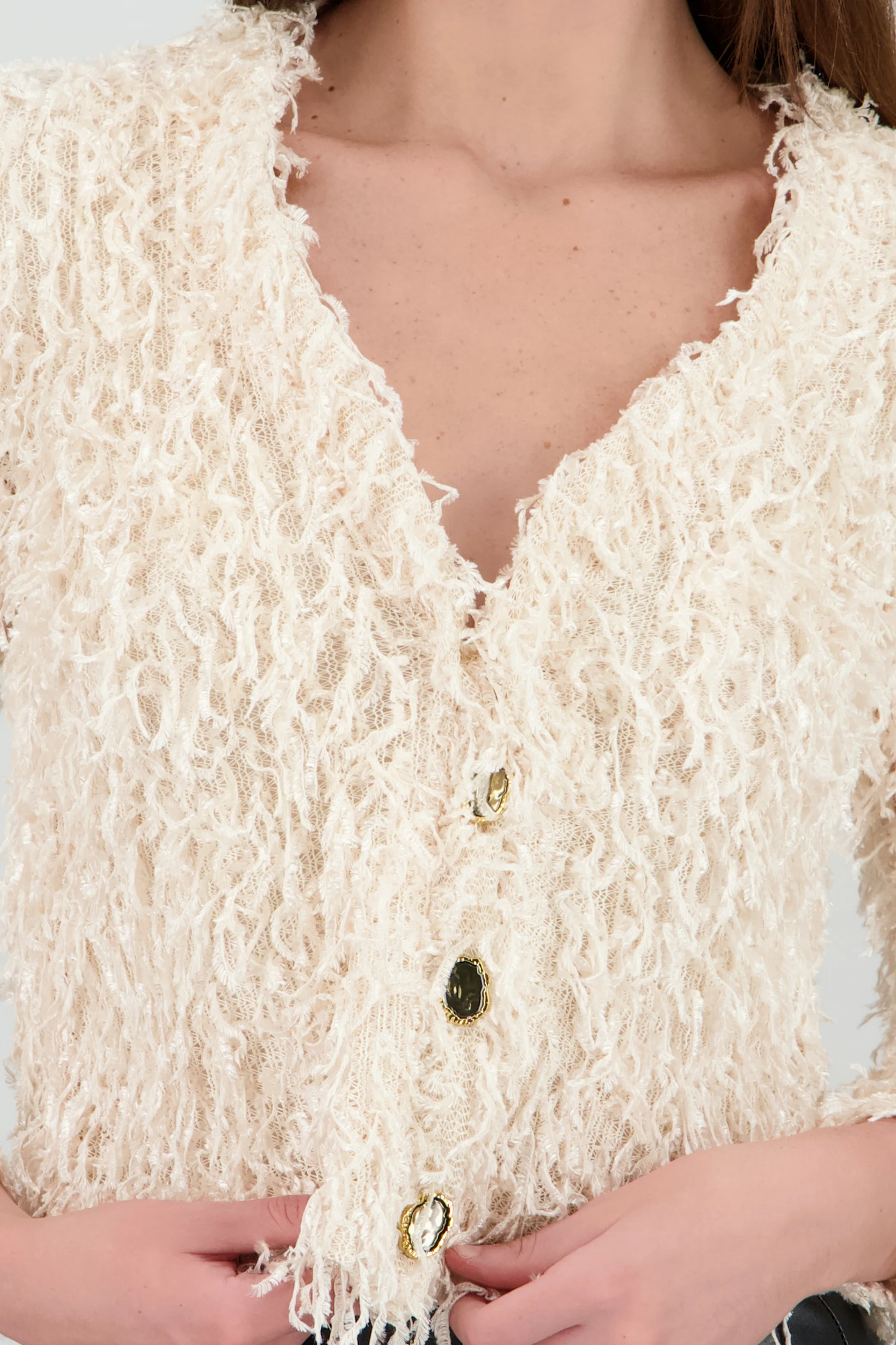 Cardigan detalle pelo con brillos - Image 5