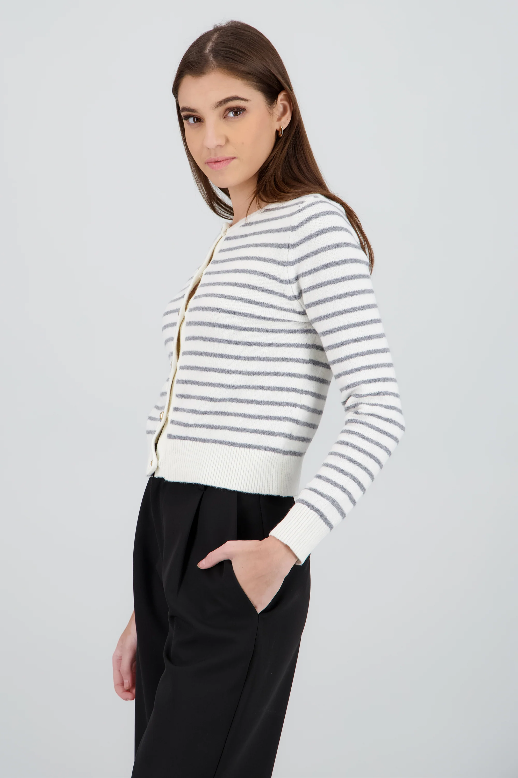 Cardigan detalle rayas - Image 3