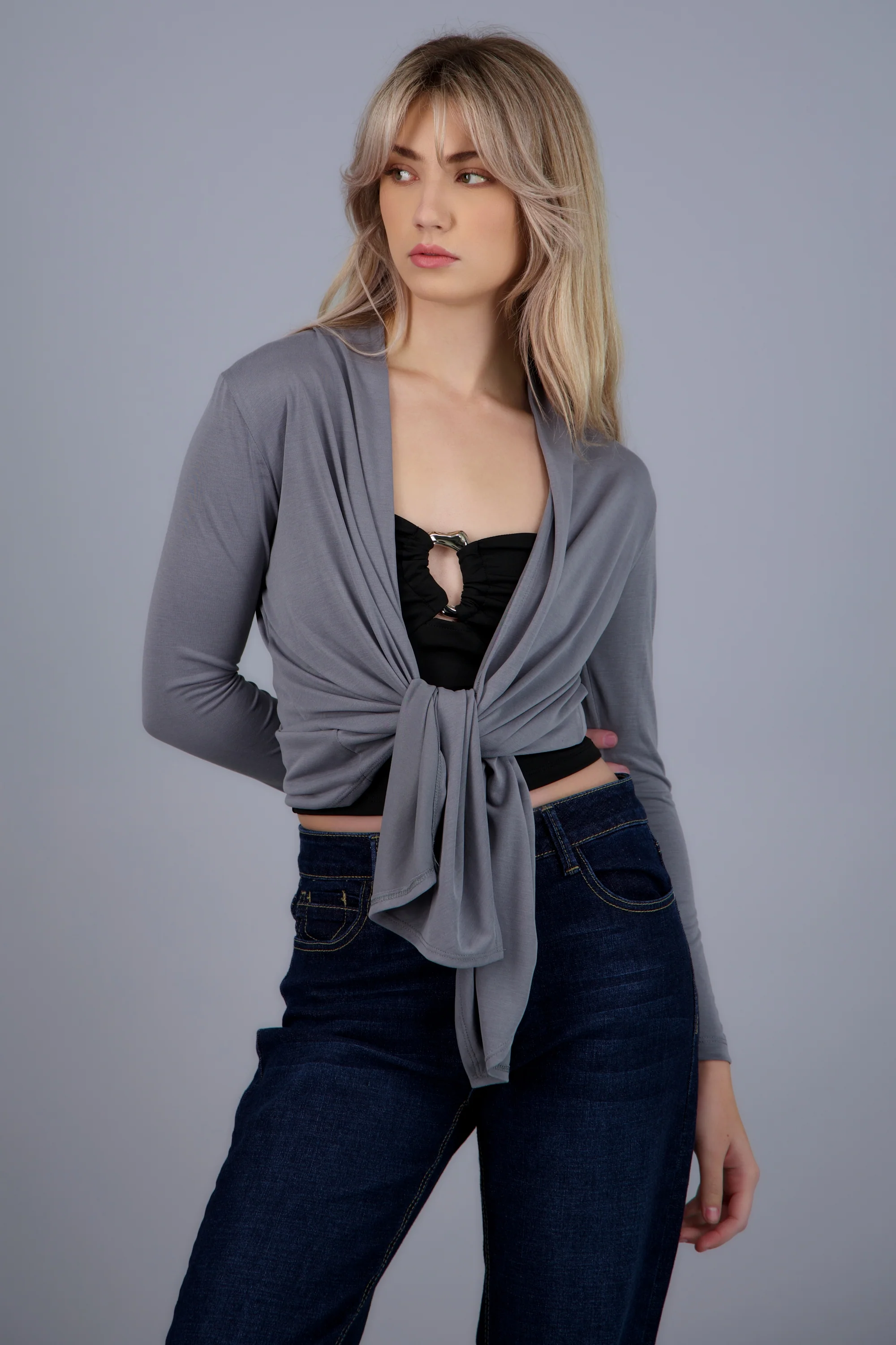 Cardigan fluido manga larga - Image 2