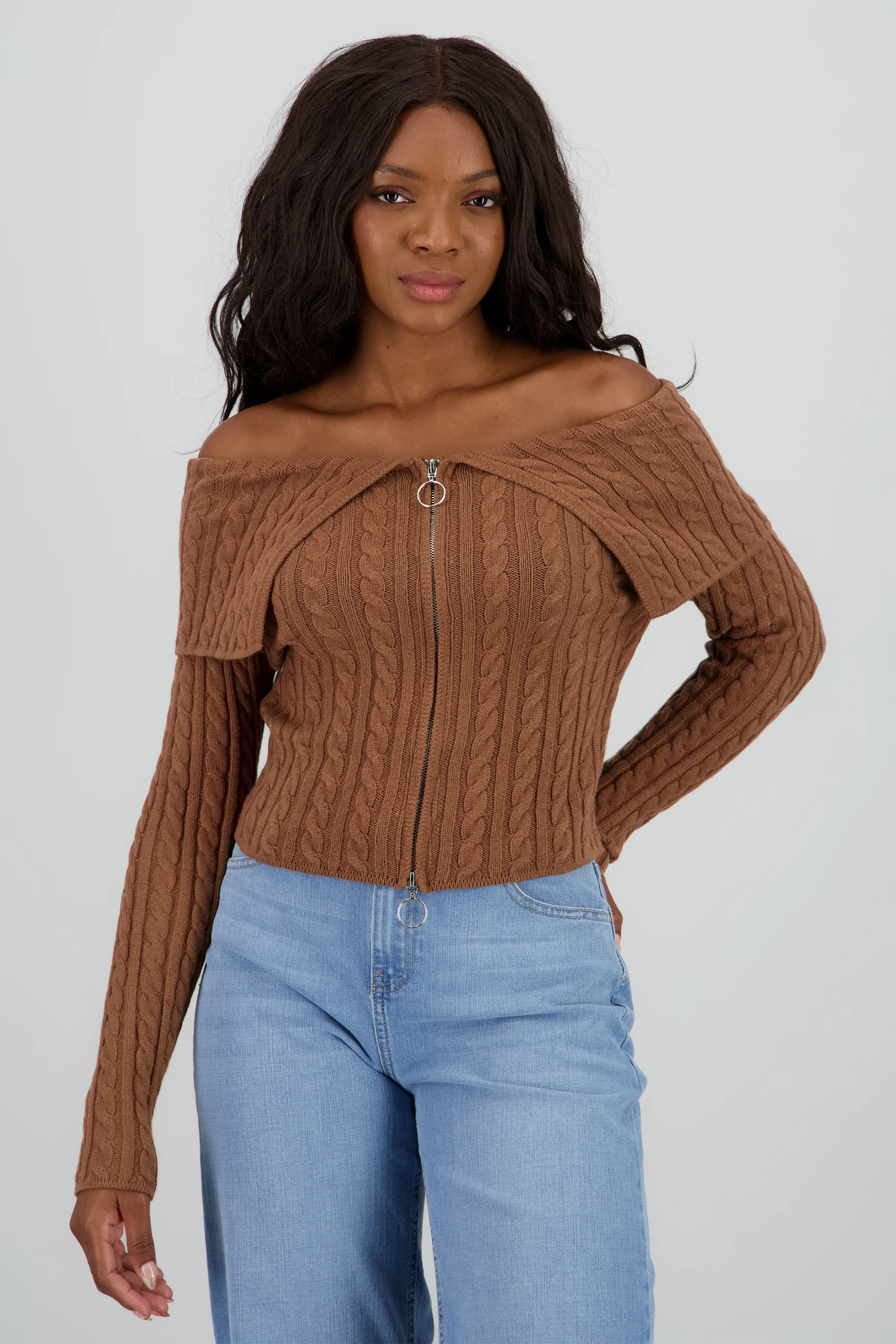 Cardigan hombros caidos sueter