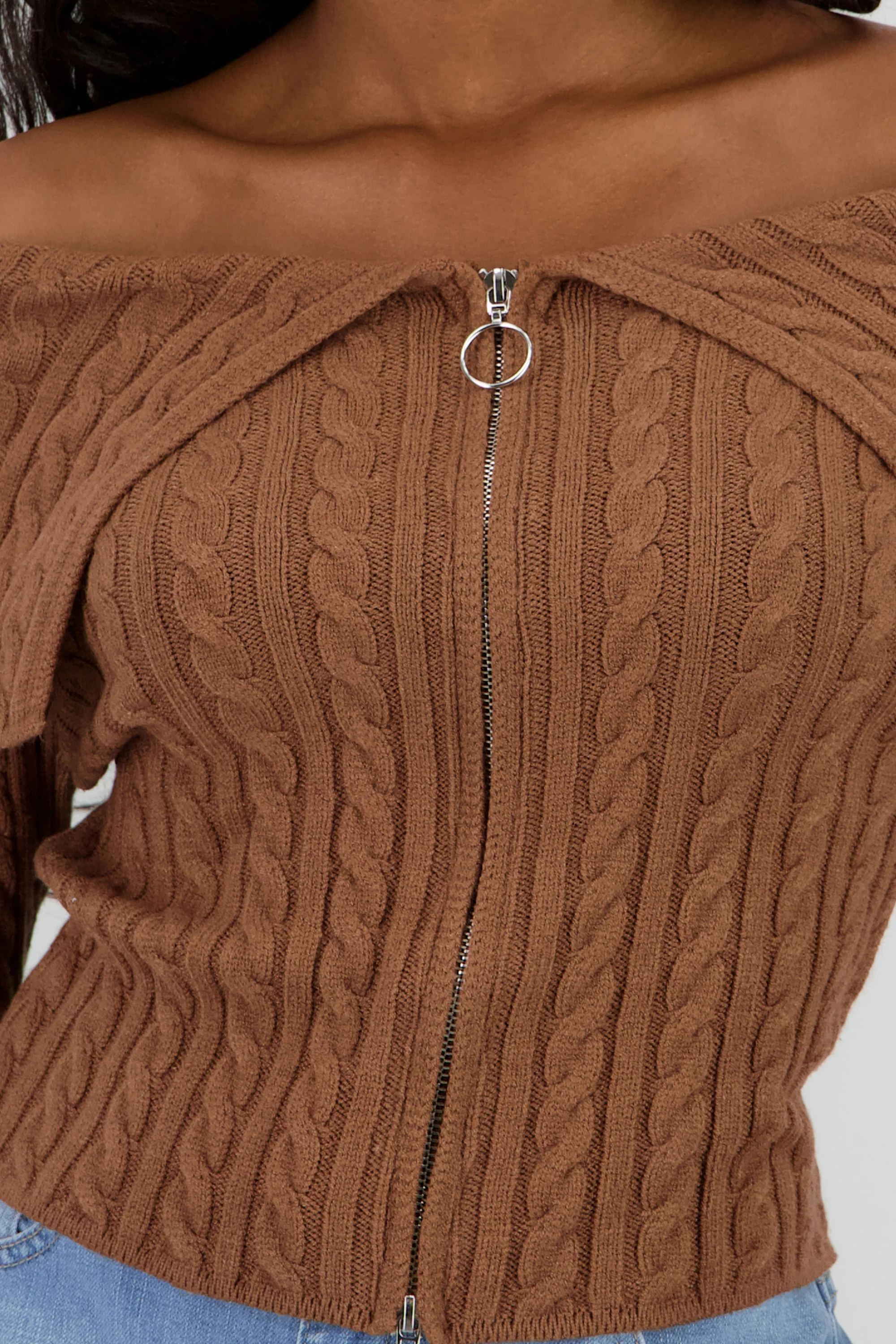 Cardigan hombros caidos sueter - Image 5