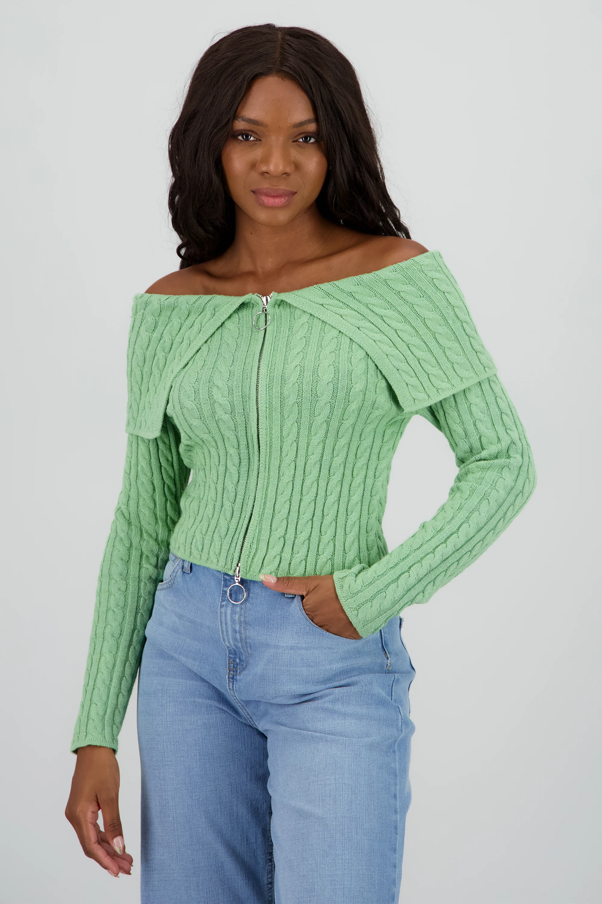 Cardigan hombros caidos sueter
