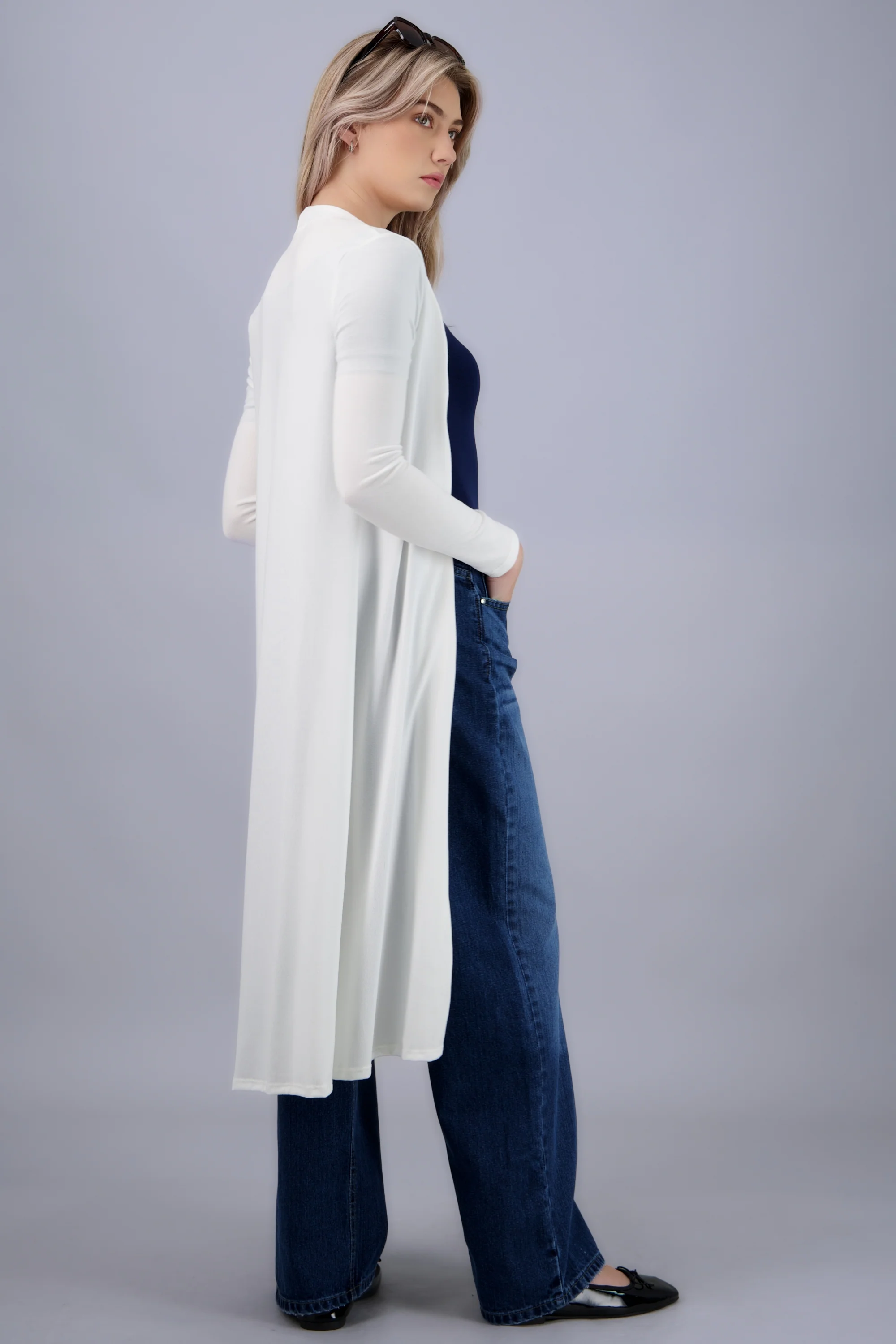 Cardigan liso largo - Image 4