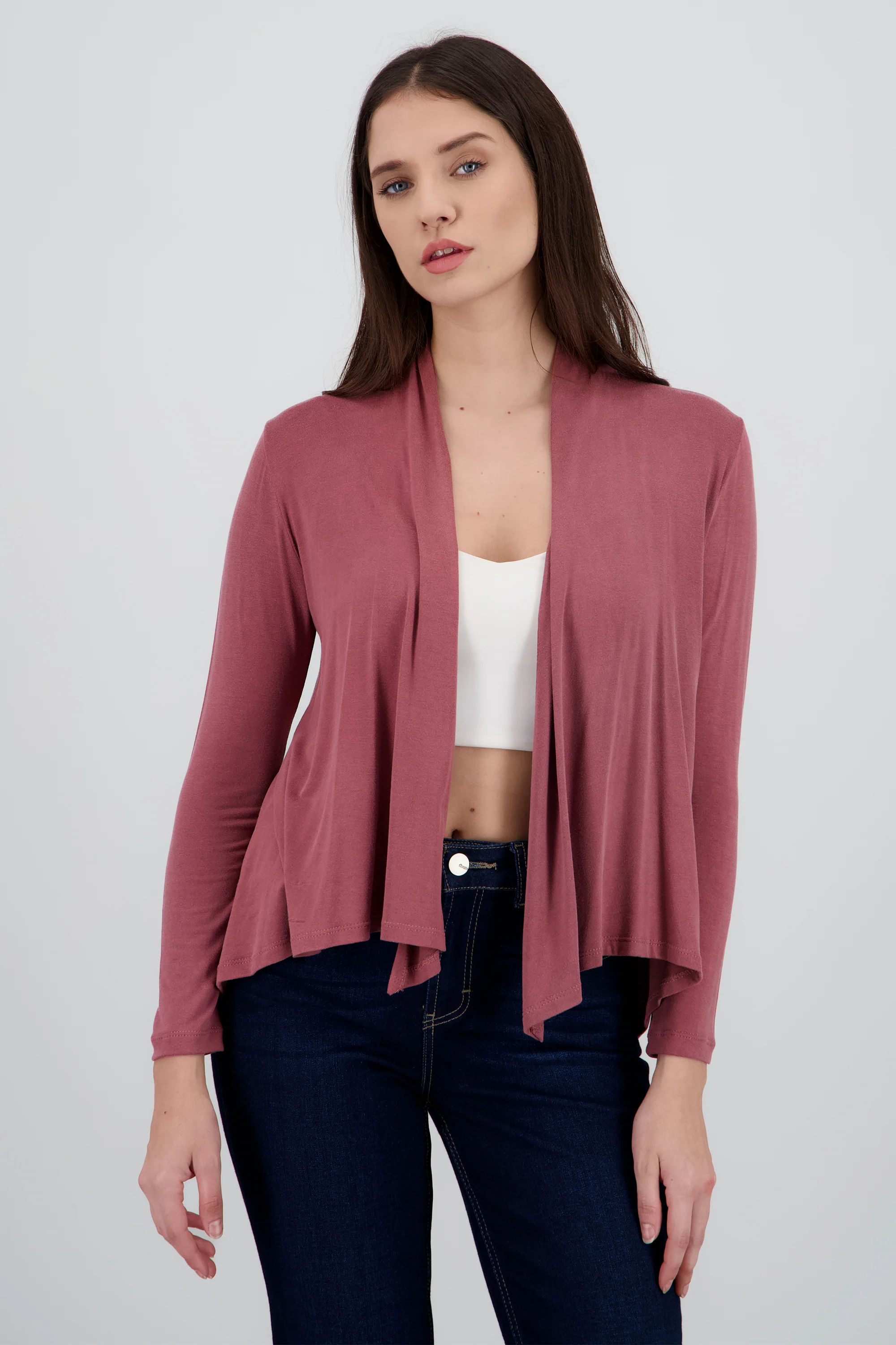 Cardigan midi liso