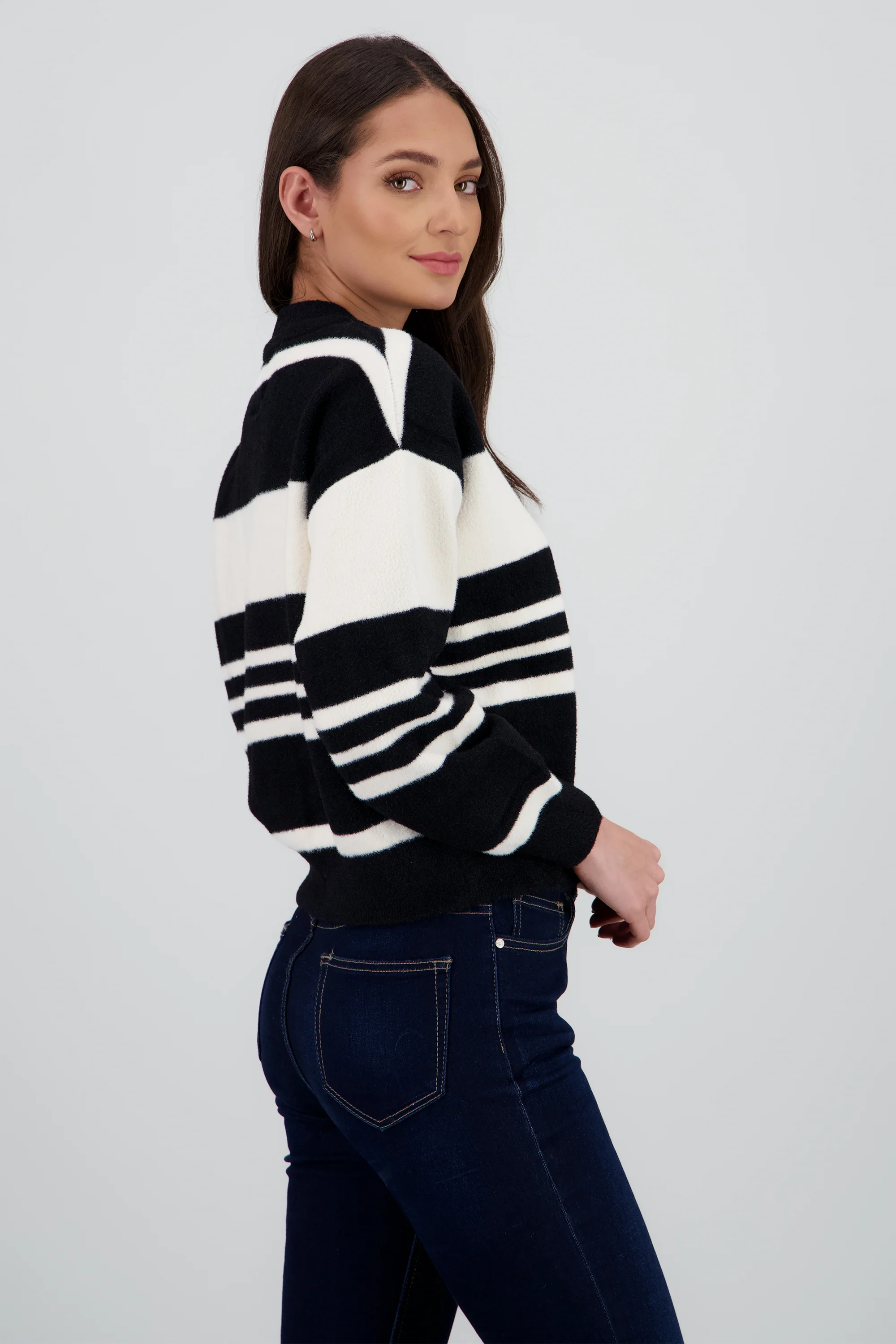 Cardigan rayas detalle botones - Image 3