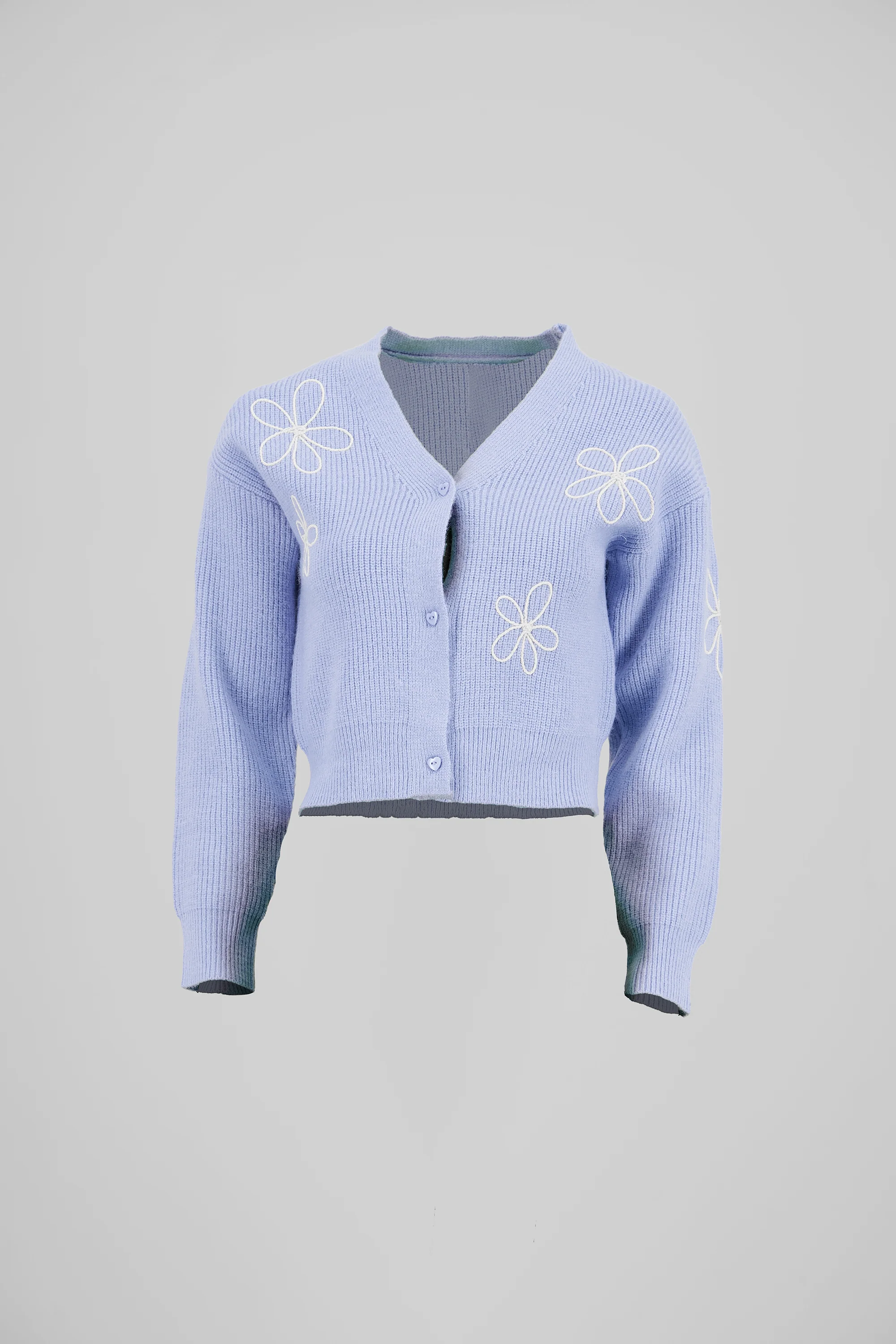 Cardigan tejido bordado flores - Image 6
