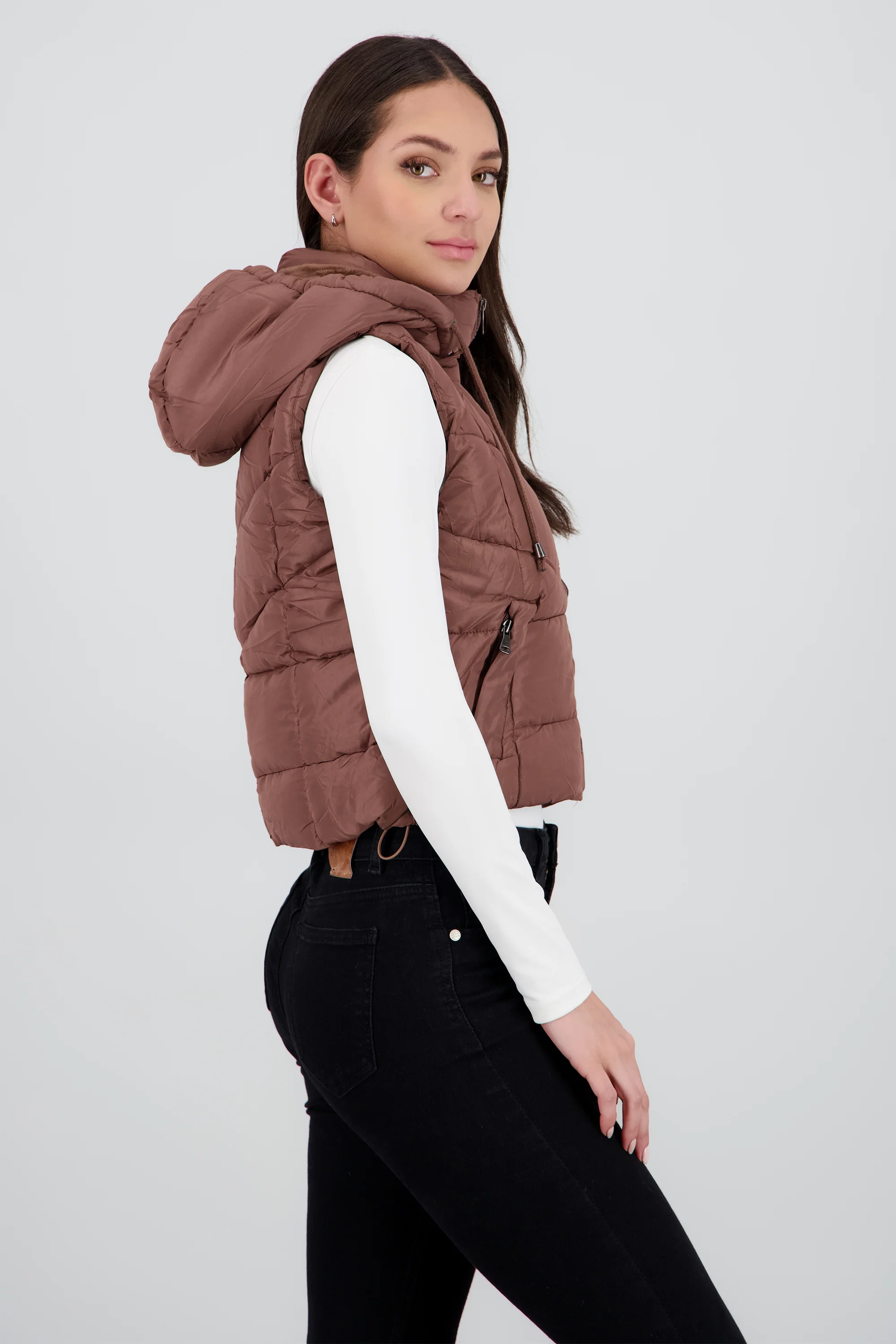 Chaleco capitonado con gorro - Image 3