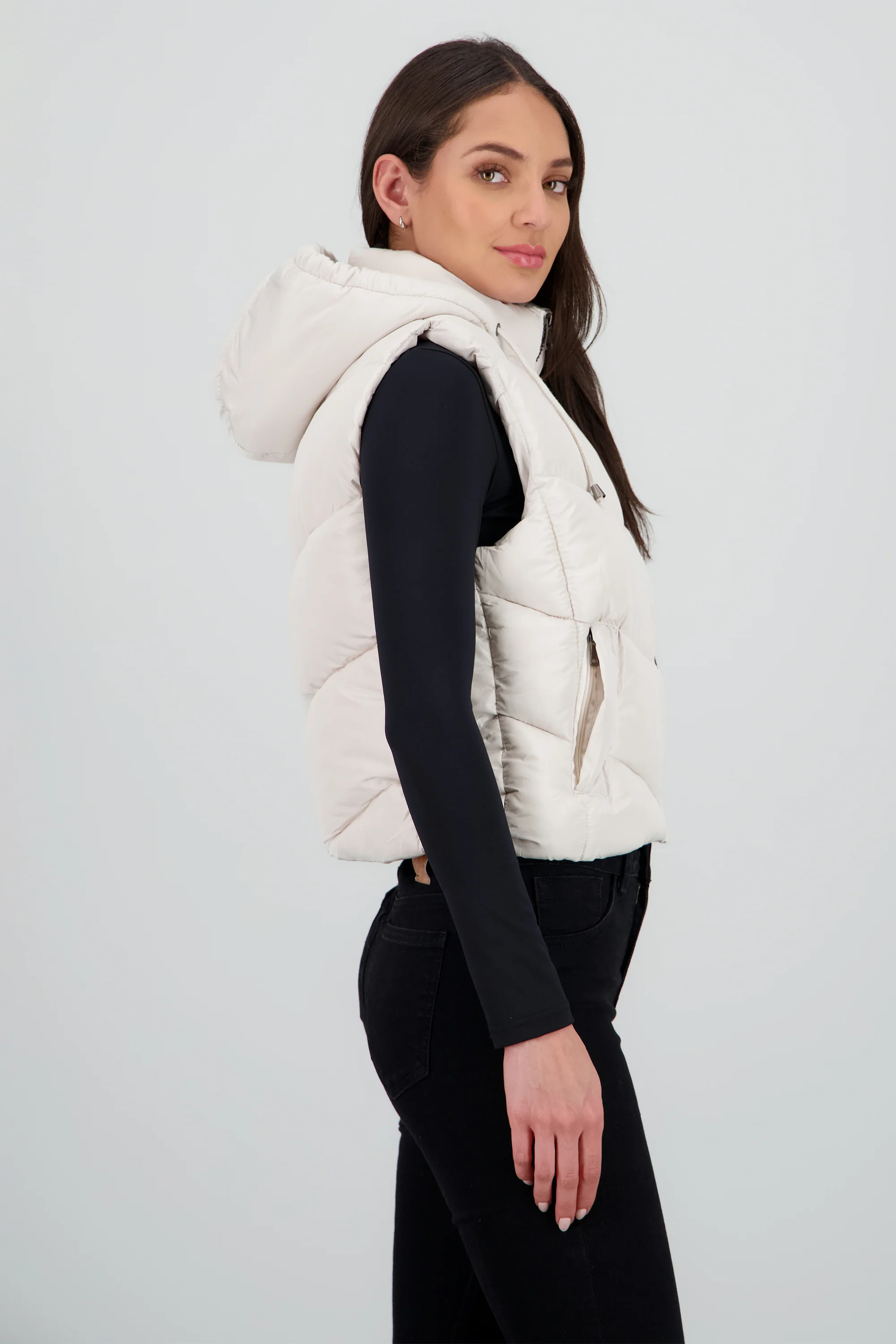 Chaleco capitonado con gorro - Image 3