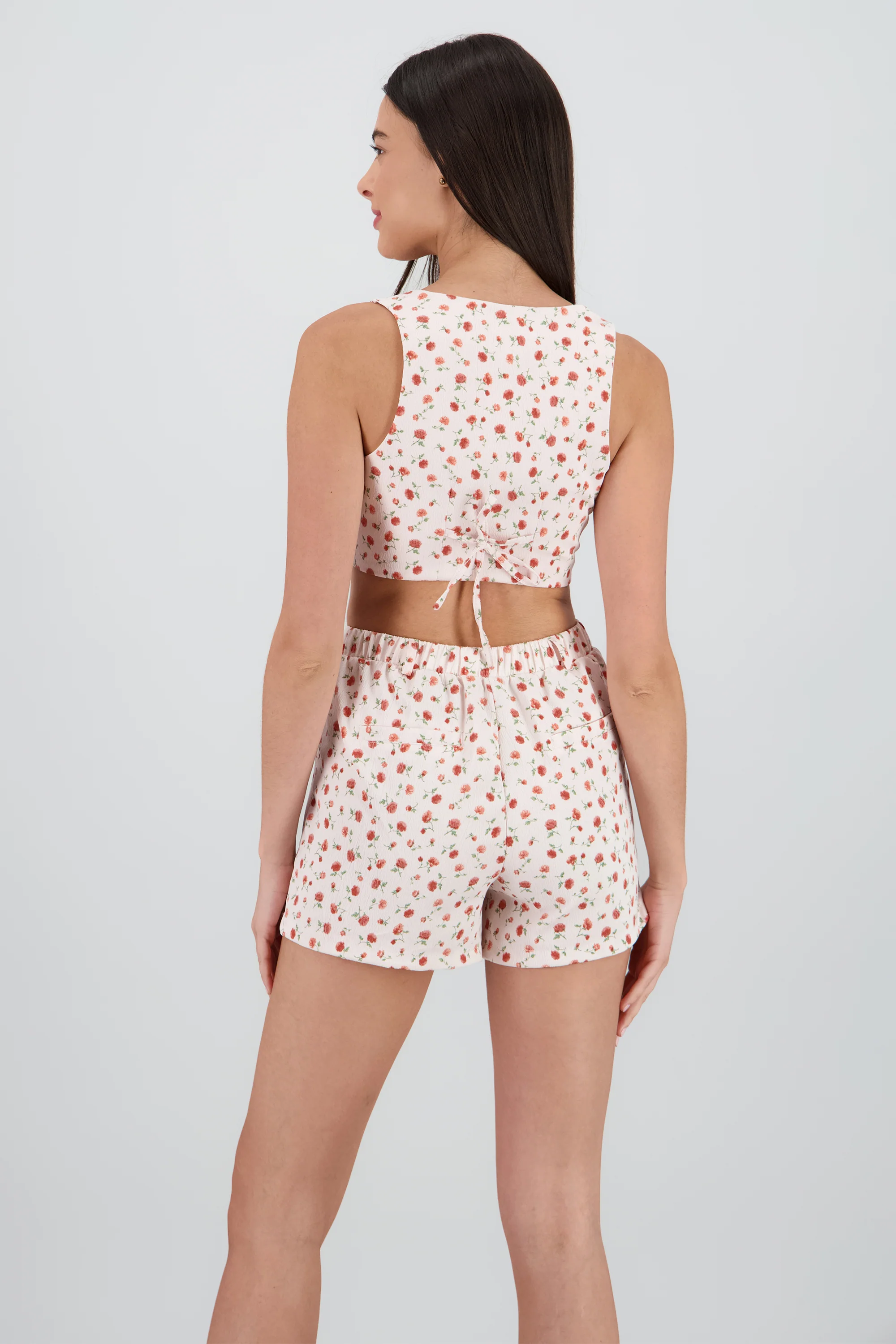 Chaleco corto estampado rosas - Image 4