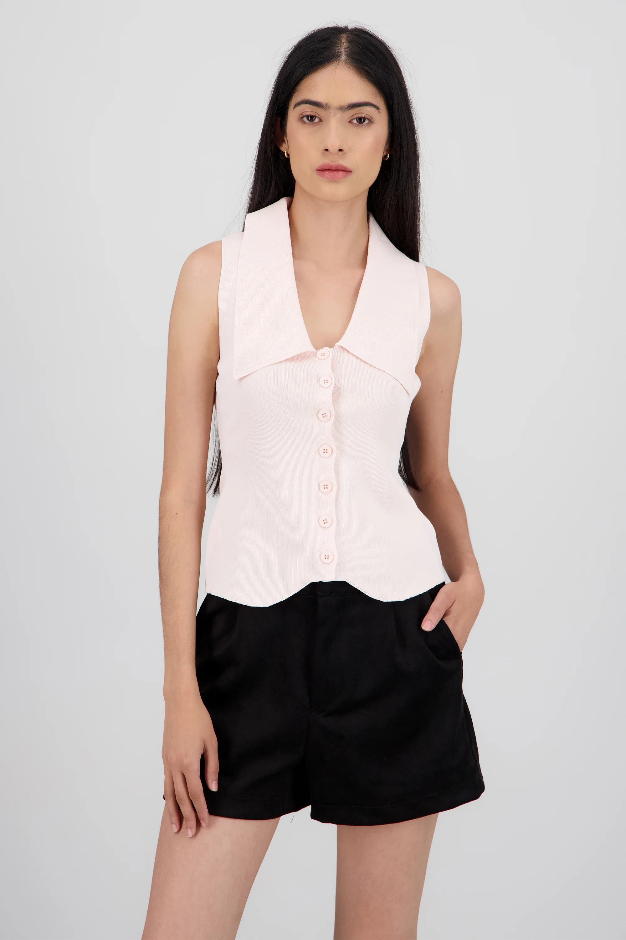 Chaleco knit cuello bobo